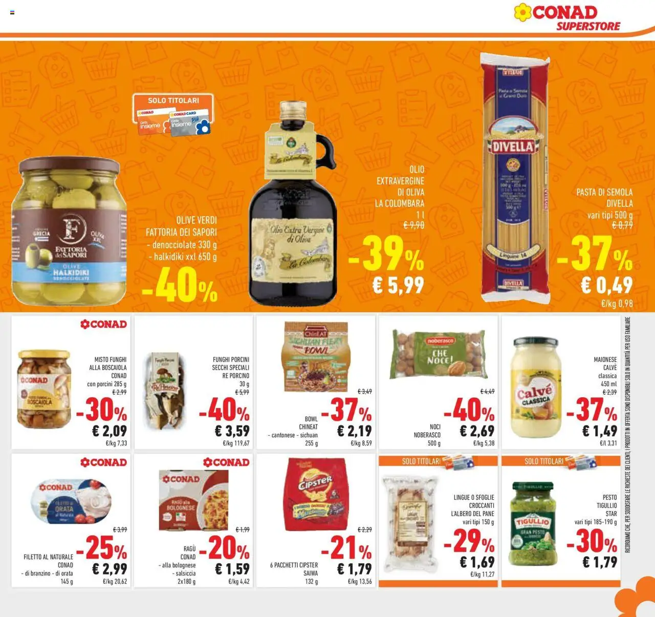 Volantino Conad del 08.10.2025 | Pagina: 21 | Prodotti: Maionese, Olio, Pasta, Pesto