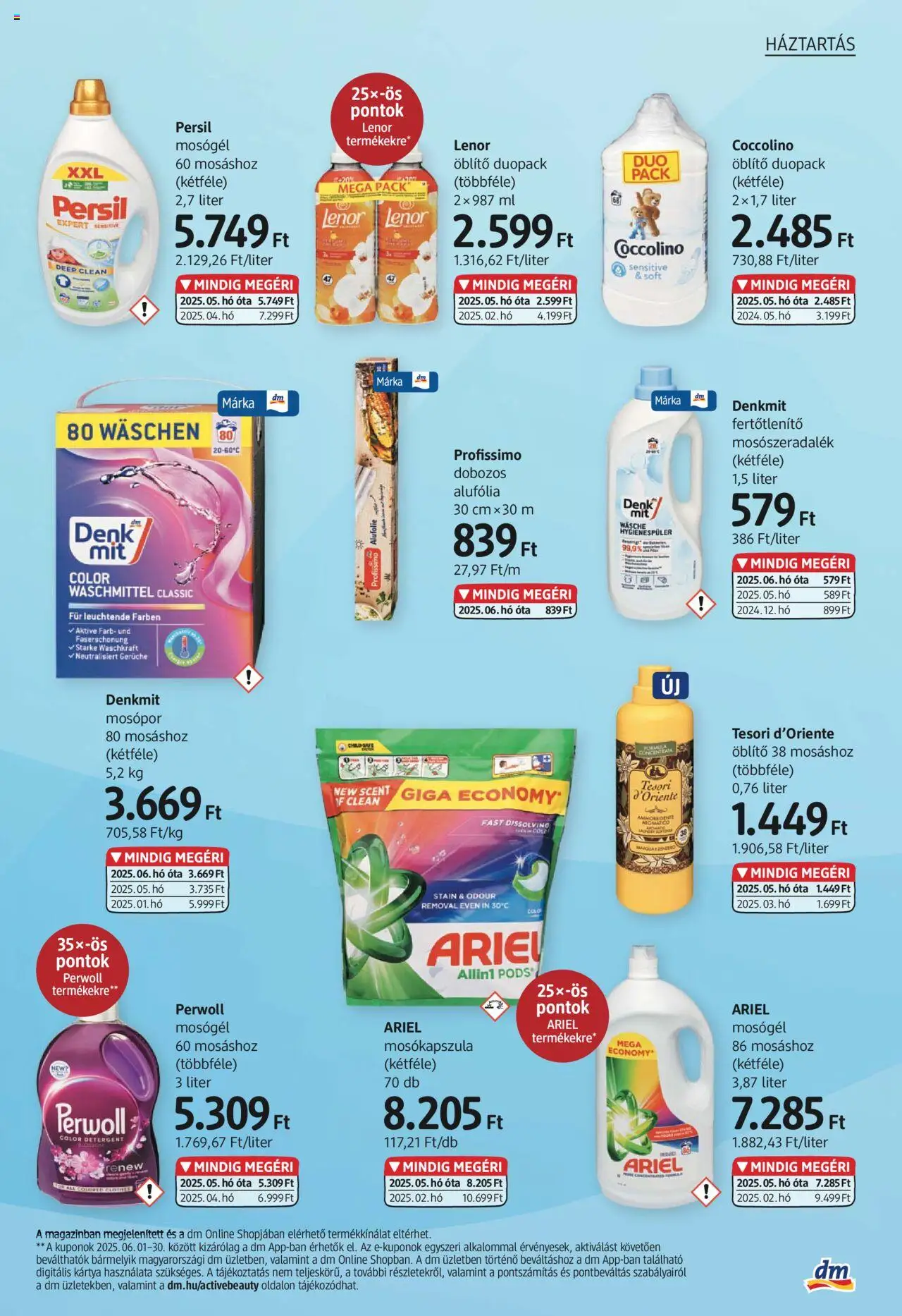 DM Drogerie Markt akciós ujság - amely érvényes a következő dátumtól: 19.06.2025 | Oldal: 13 | Termékek: Persil, Perwoll, Mosógél, Öblítő
