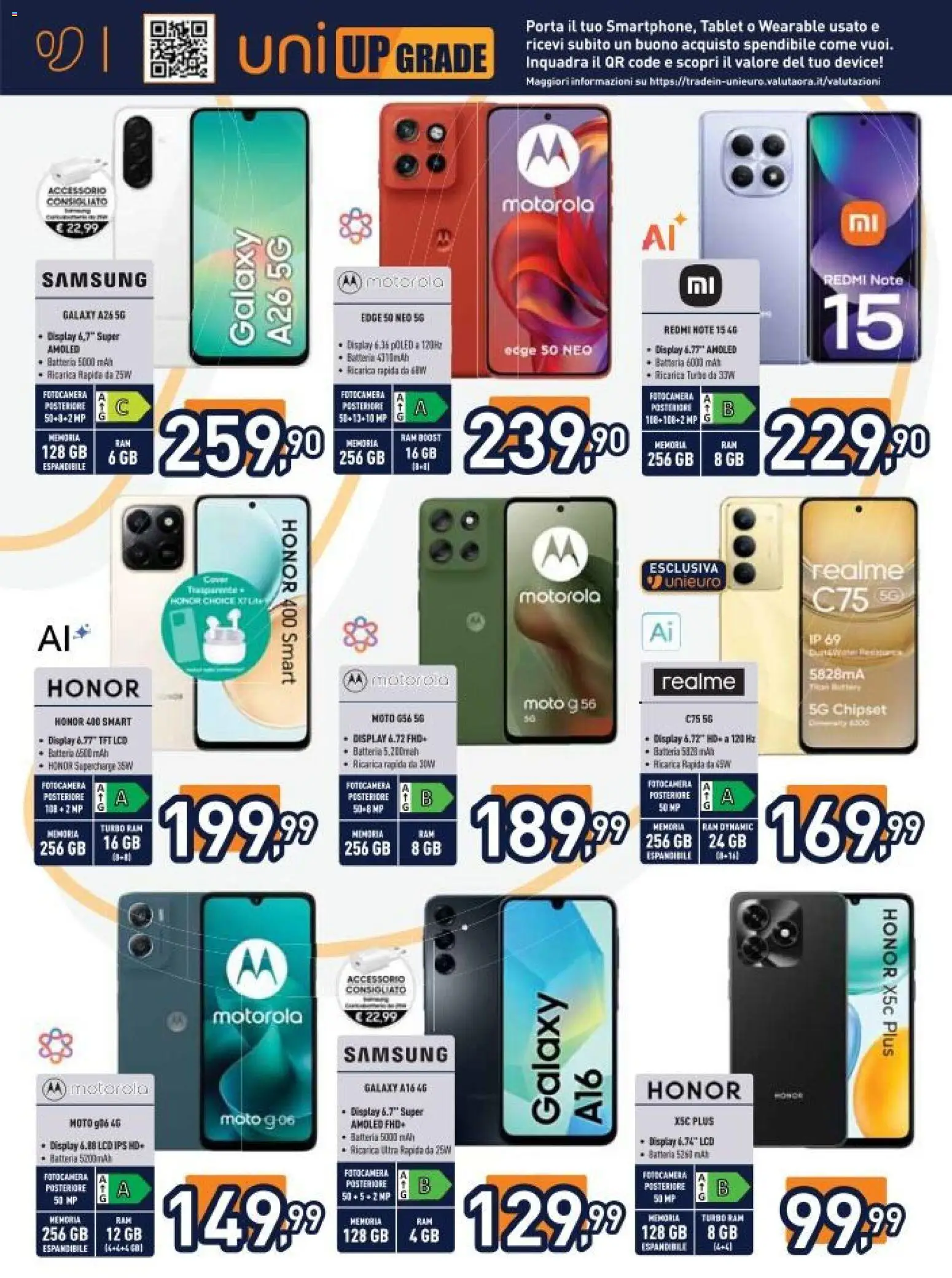 Volantino Unieuro del 13.02.2026 | Pagina: 6 | Prodotti: Tablet, Fotocamera, Batteria, Samsung