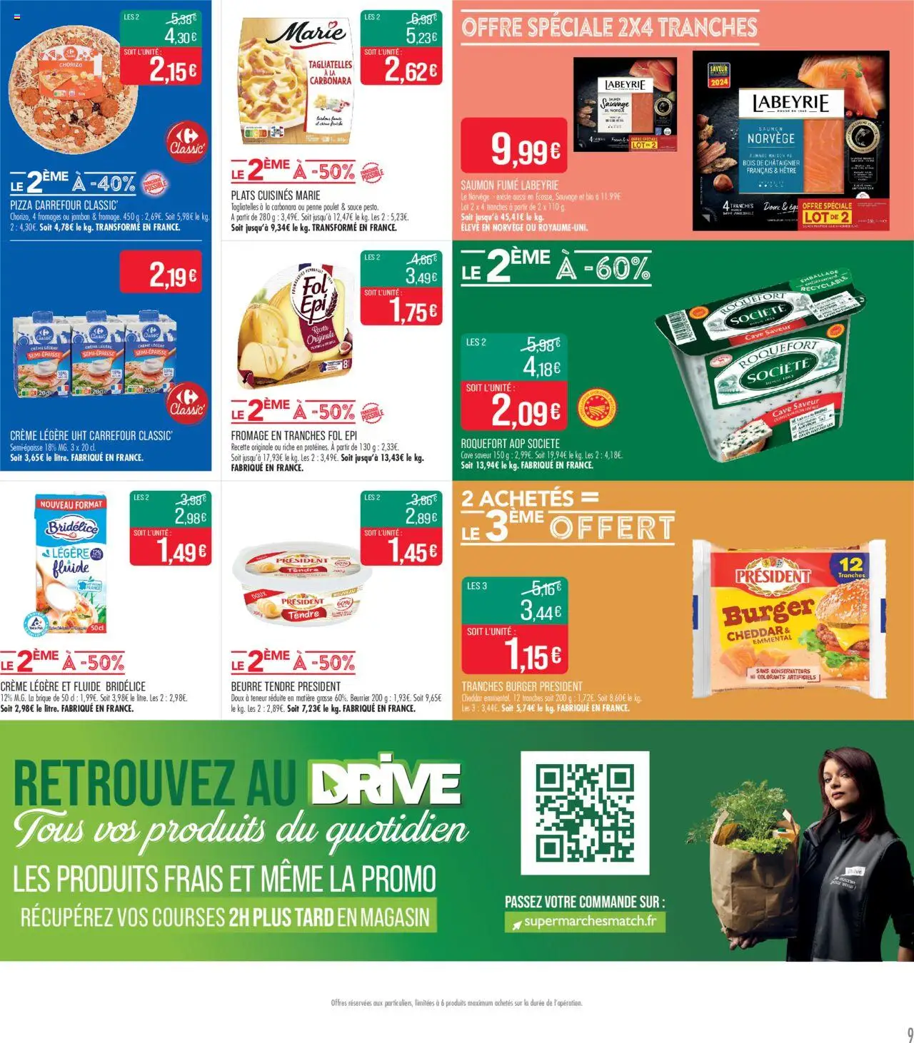 {H1} | Page: 9 | Produits: Emmental, Beurre, Jambon, Saumon