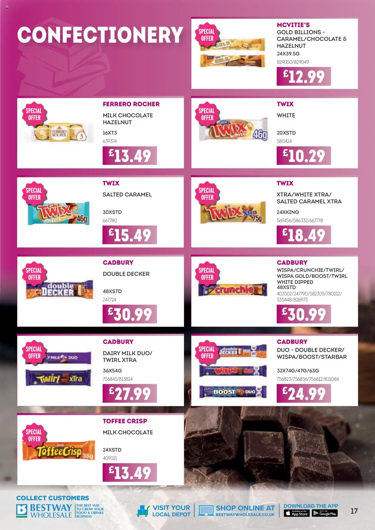 {H1} | Page: 17 | Products: Milk, Chocolate, Agrafeuse