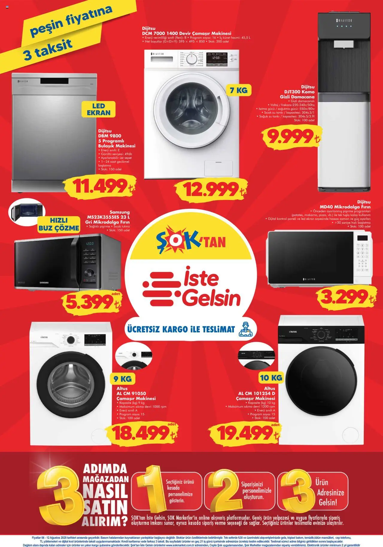 Şok Market Katalog - 06.08.2025 tarihinden itibaren geçerlidir | Sayfa: 5 | Ürünler: Sepet, Fırın, Mikrodalga fırın, Bulaşık makinesi
