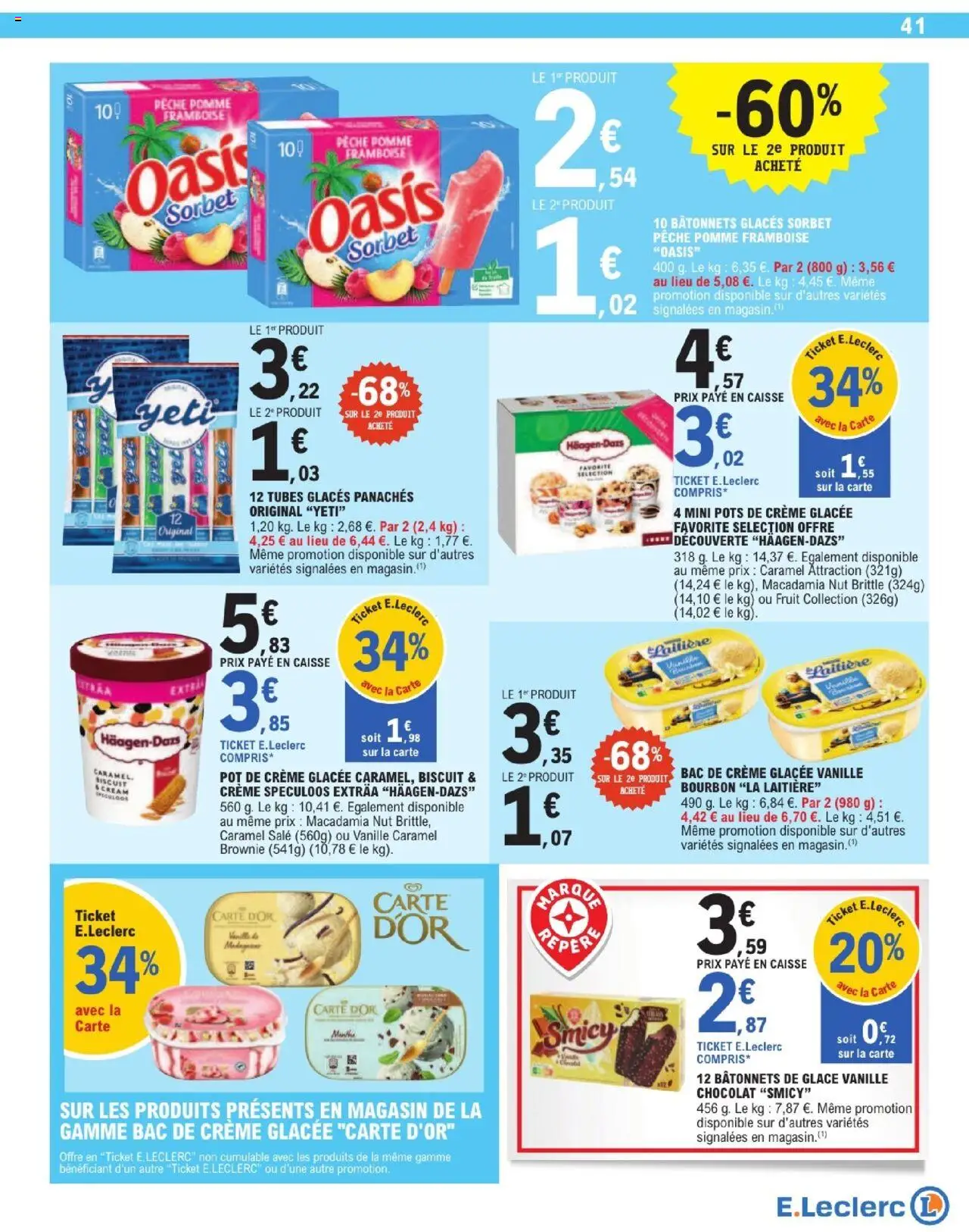  | Page: 41 | Produits: Glaces, Framboise, Spéculoos, Bourbon