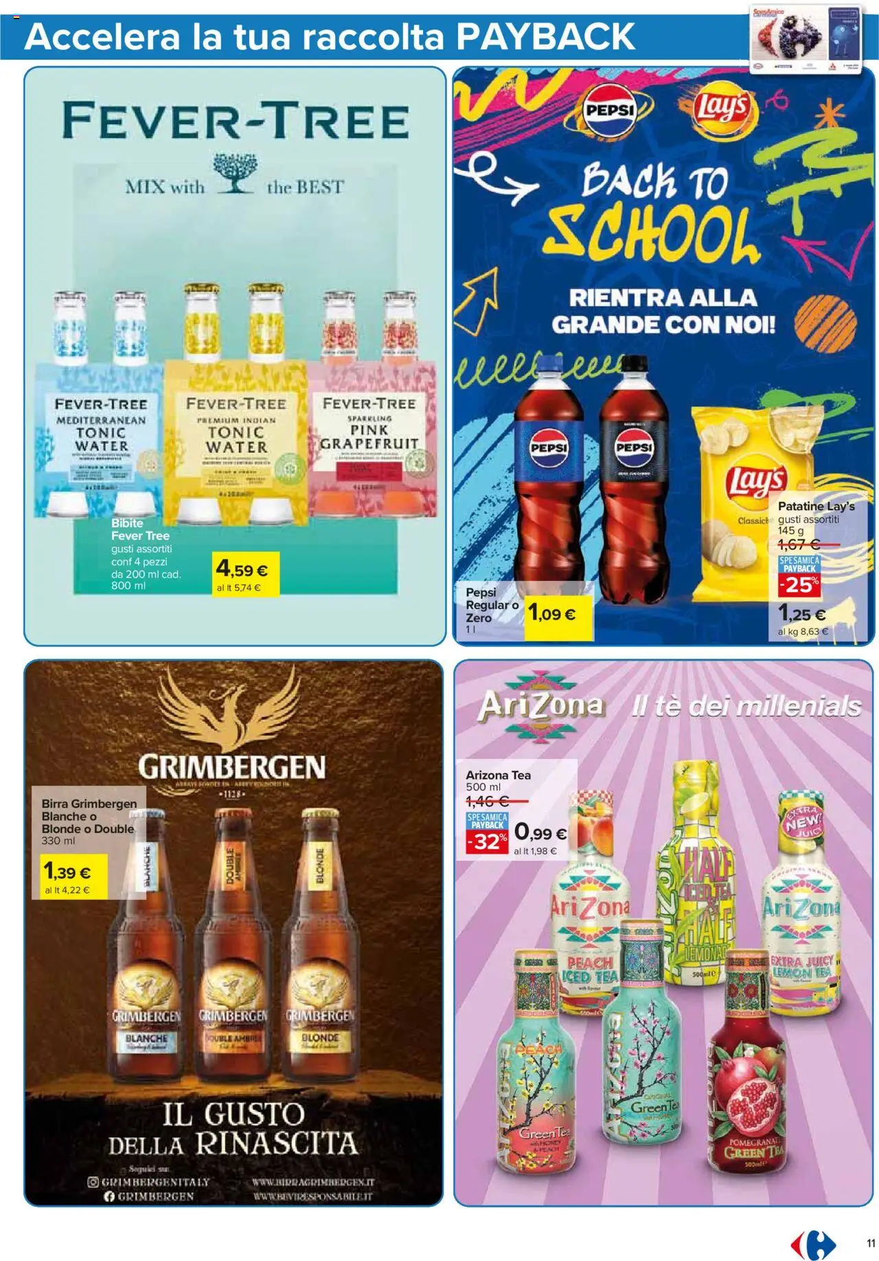 Volantino Carrefour del 05.09.2025 | Pagina: 11 | Prodotti: Birra, The, Bibite, Pepsi