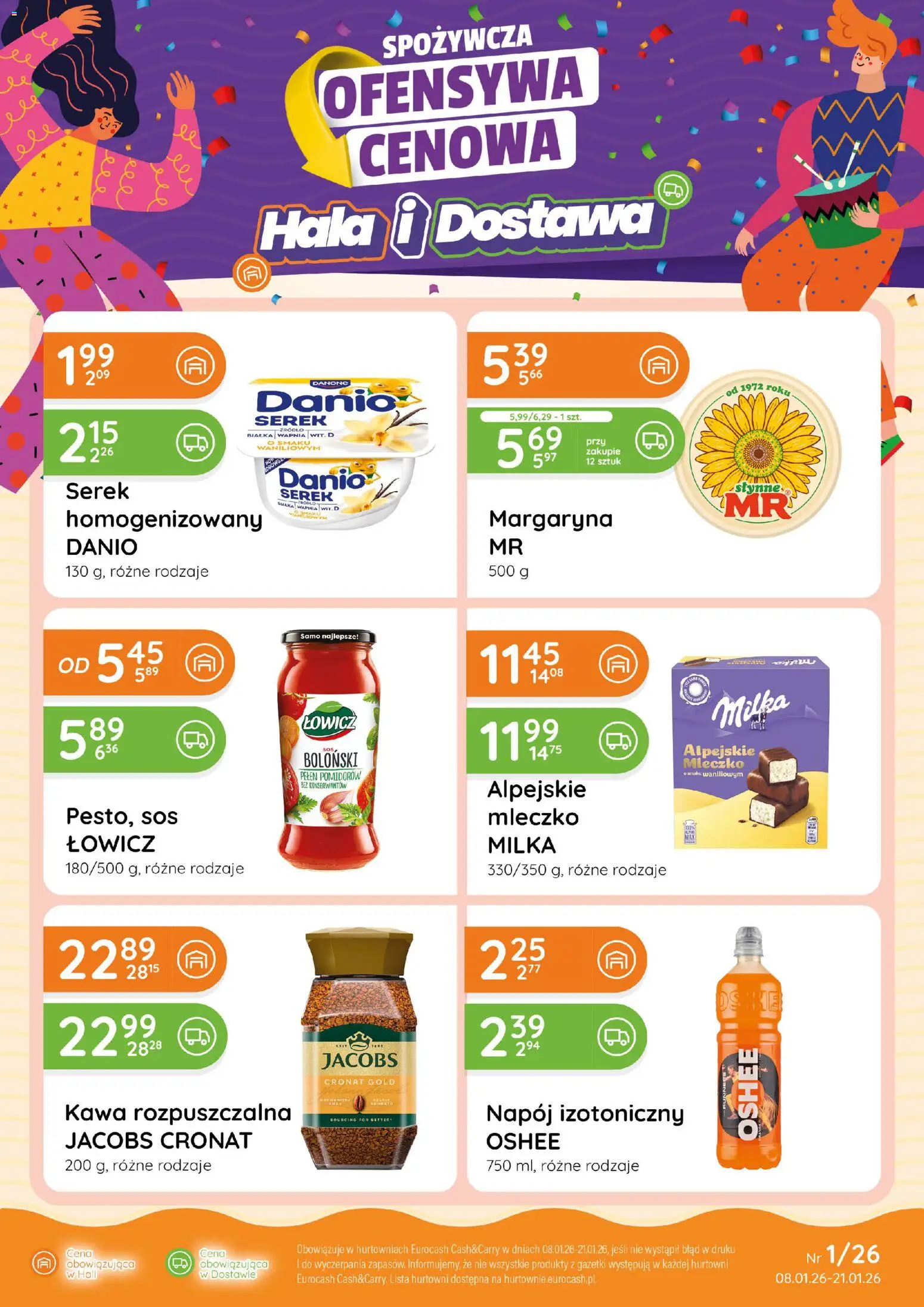 Eurocash Gazetka - Ofensywa Spożywcza od 08.01.2026 | Strona: 1 | Produkty: Kawa rozpuszczalna, Milka, Kawa, Sos