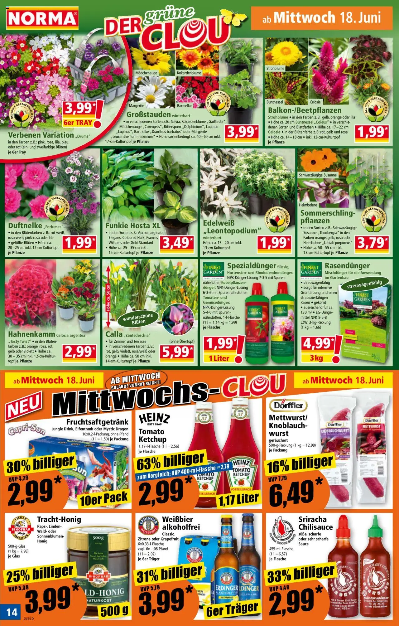 Norma Prospekt 	 - gültig ab dem 16.06.2025 | Seite: 15 | Produkte: Erdinger, Weißbier, Grapefruit, Knoblauch