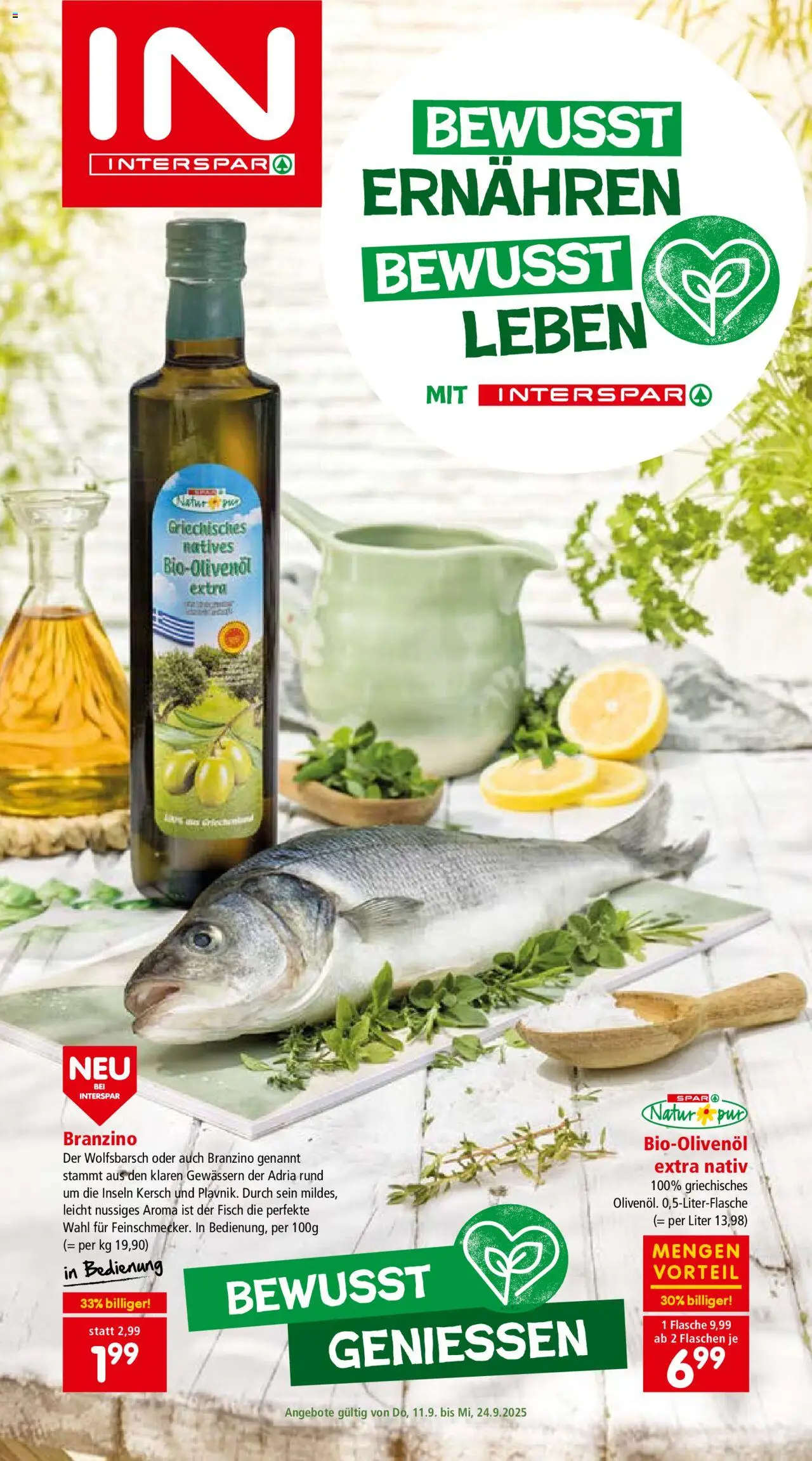 Interspar Bewusst Ernähren gültig ab 11.09.2025 | Seite: 1 | Produkte: Fisch