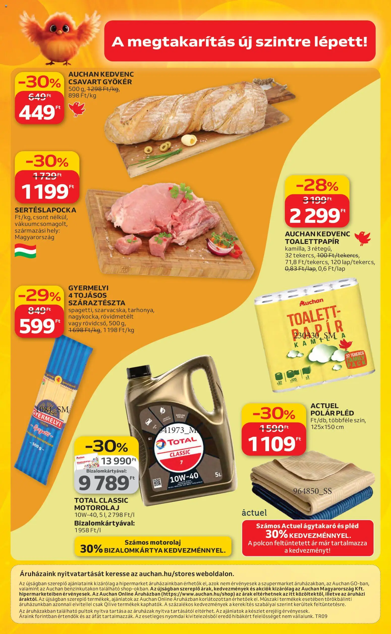 Auchan akciós ujság - amely érvényes a következő dátumtól: 26.02.2026 | Oldal: 42 | Termékek: Spagetti, Sertéslapocka, Száraztészta, Pléd