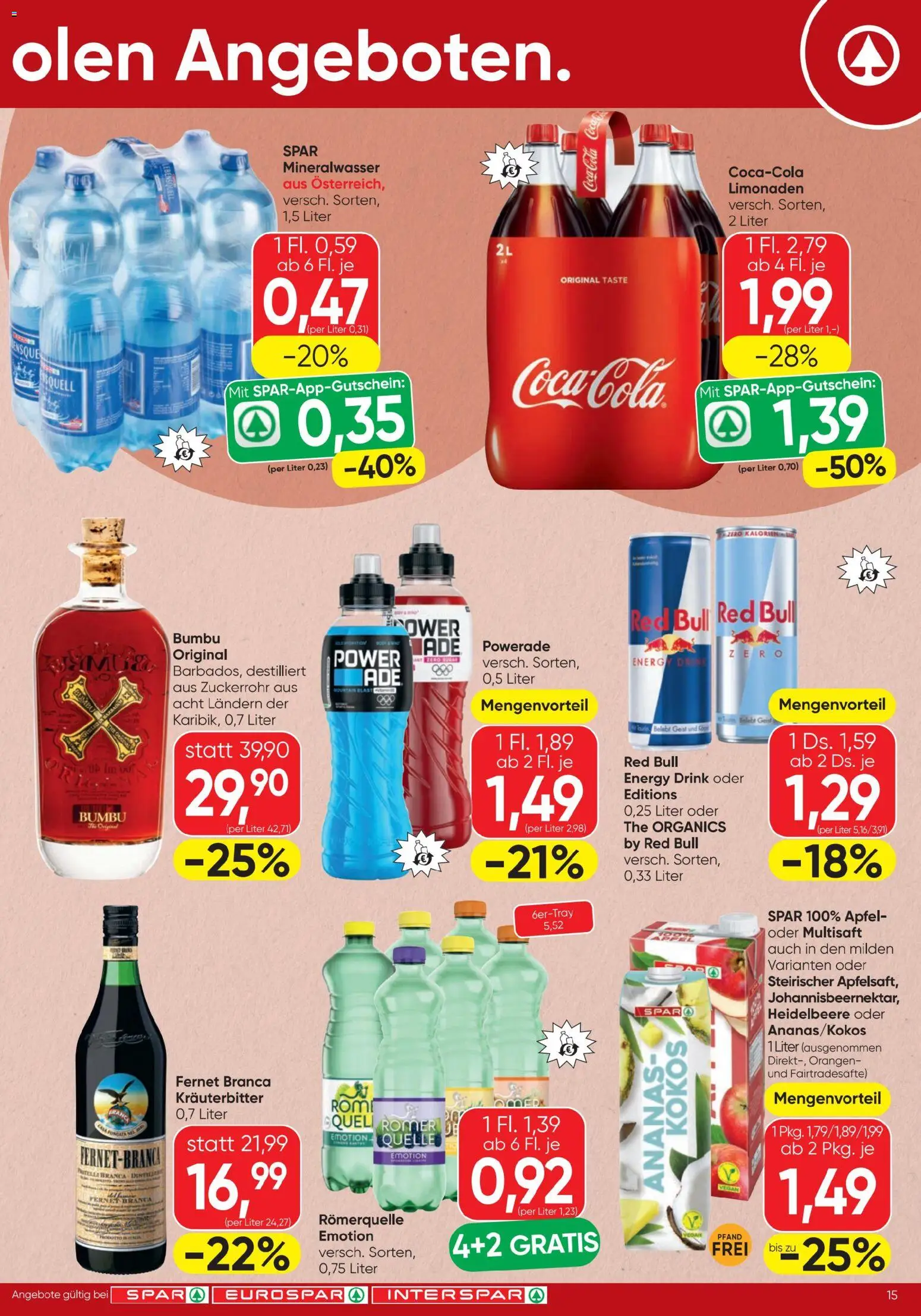 Spar Flugblatt gültig ab 15.01.2026 | Seite: 15 | Produkte: Äpfel, Orangen, Ananas