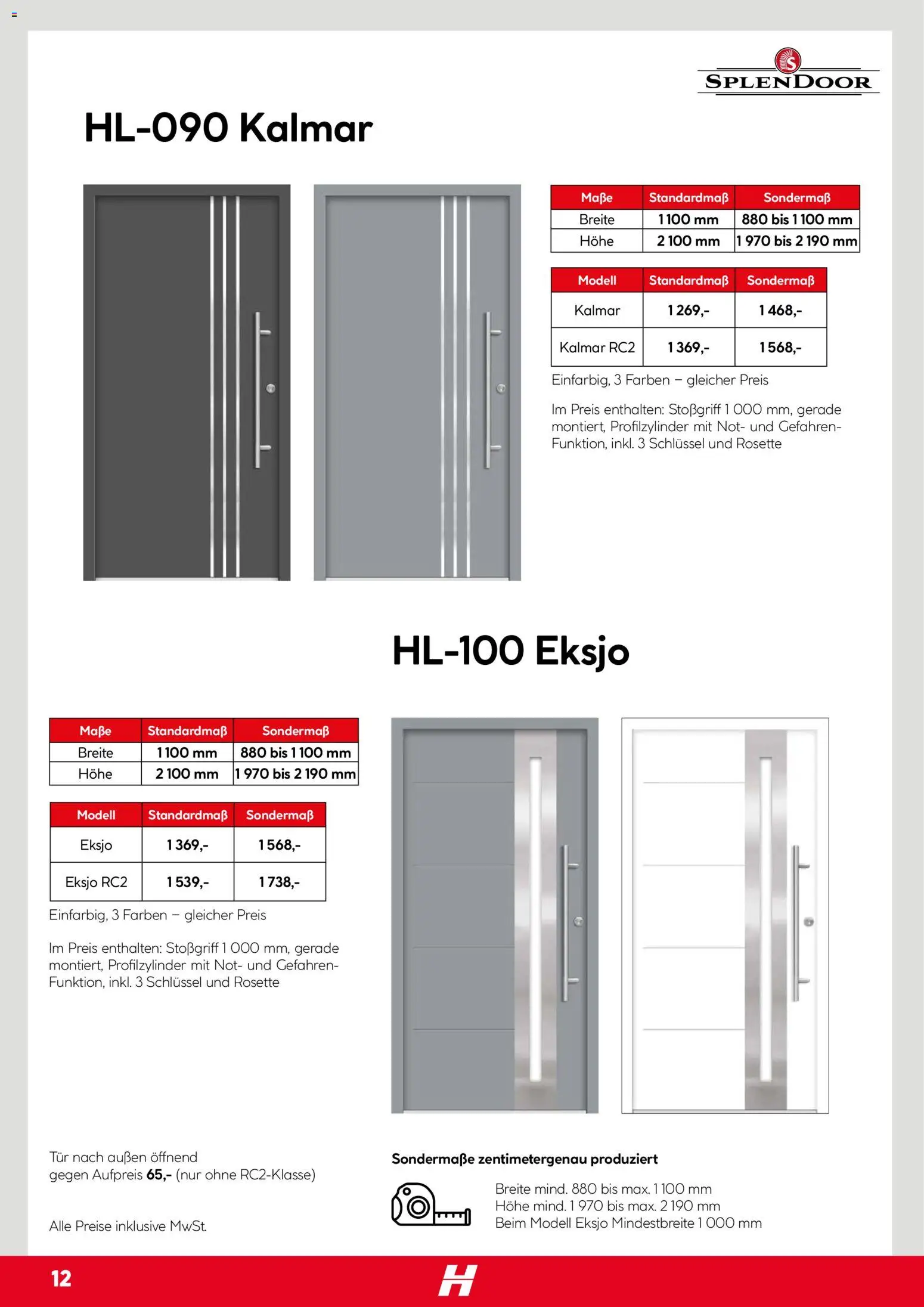 Hellweg Splendoor Innentüren Katalog – gültig ab 05.12.2025 | Seite: 12 | Produkte: Tür