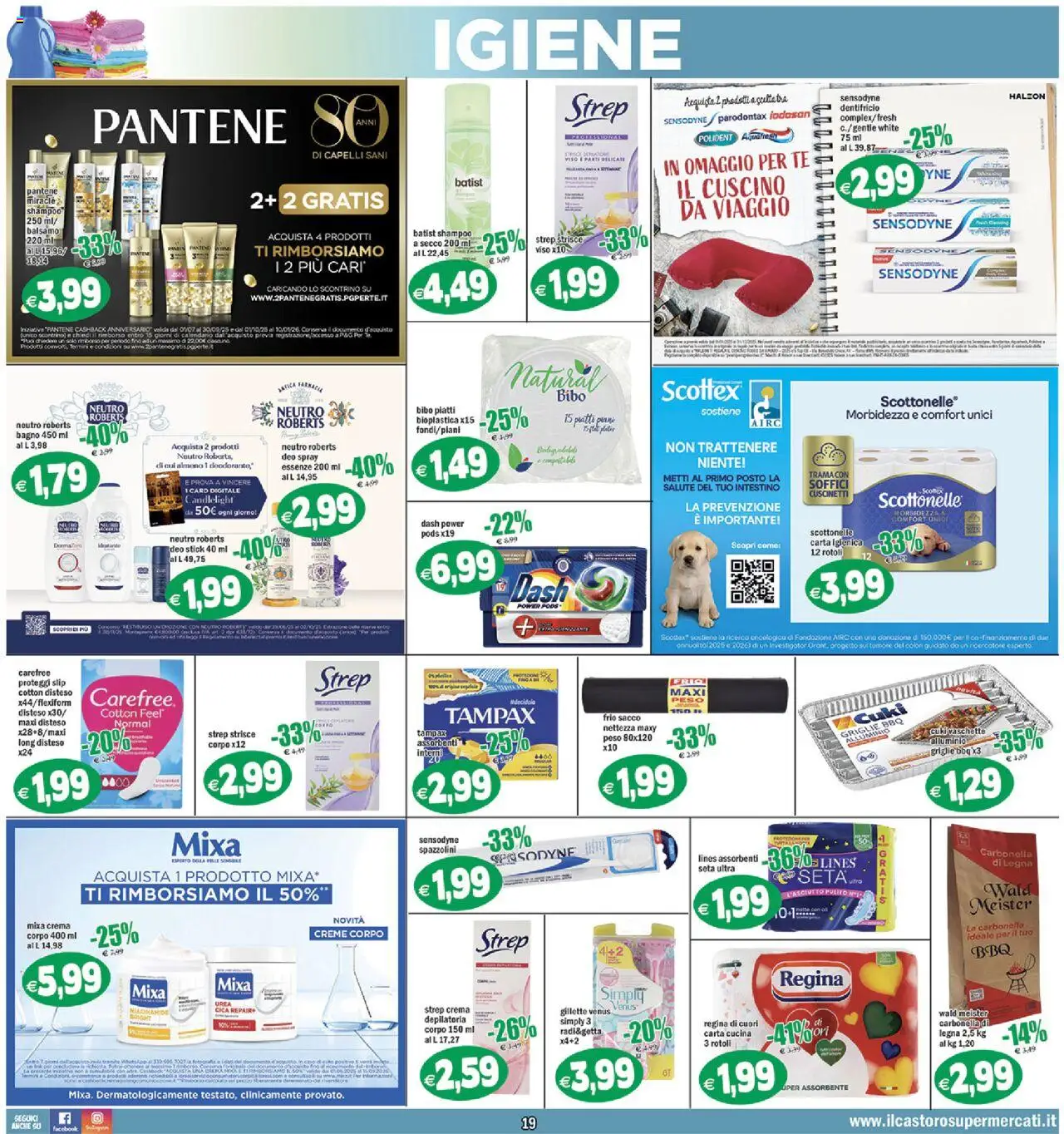 Volantino Il Castoro del 06.08.2025 | Pagina: 19 | Prodotti: Balsamo, Crema depilatoria, Dentifricio, Proteggi slip