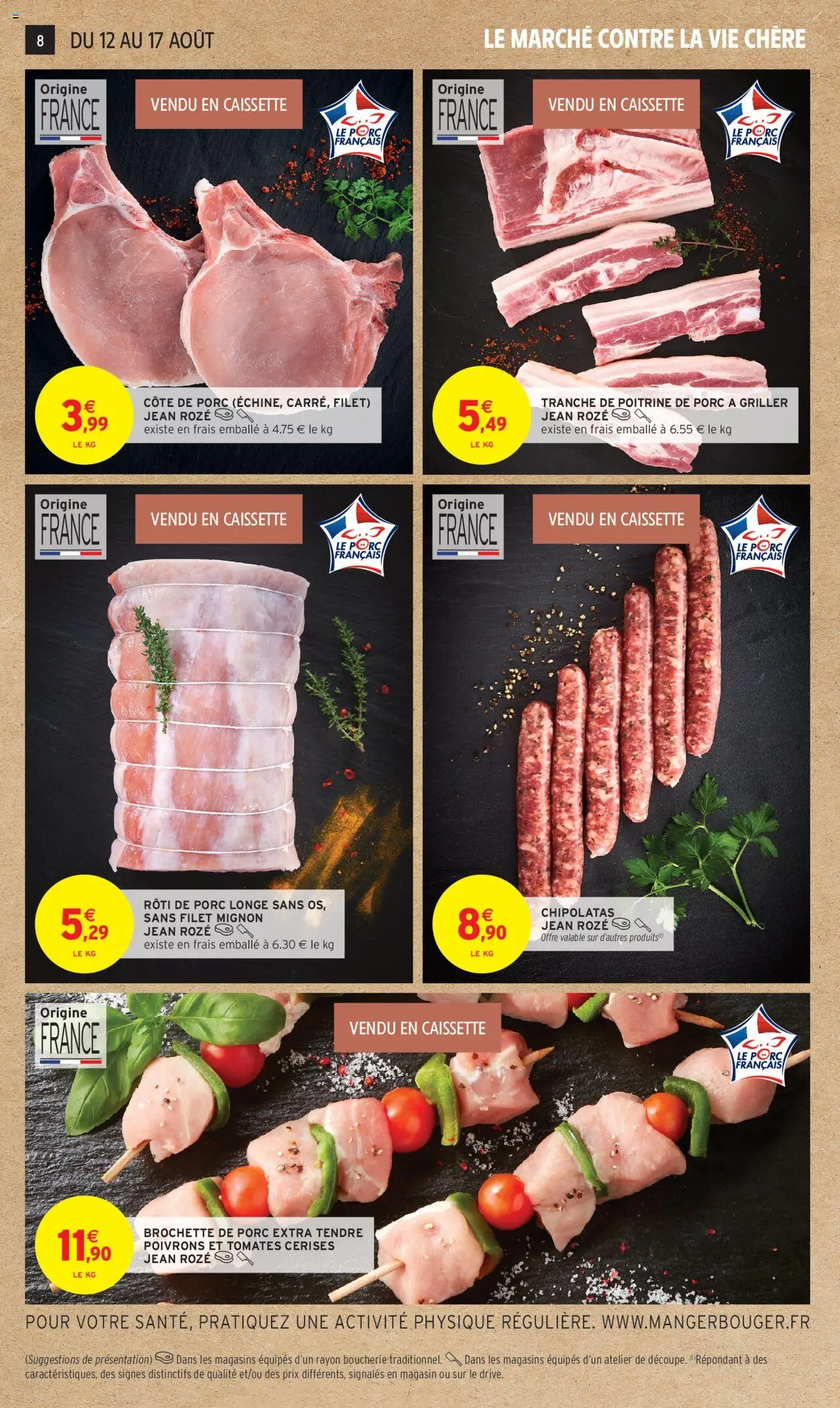  | Page: 8 | Produits: Poitrine de porc, Porc, Tomates, Côte de porc