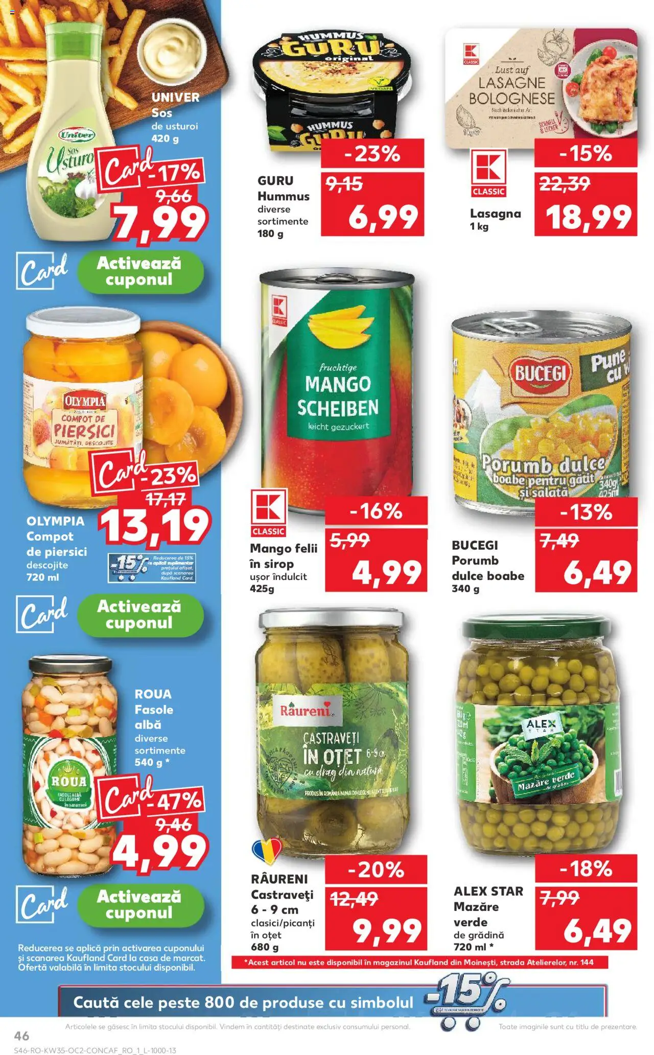 Kaufland RO akciós ujság - amely érvényes a következő dátumtól: 27.08.2025 | Oldal: 46 | Termékek: Lasagne, Saláta, Mangó