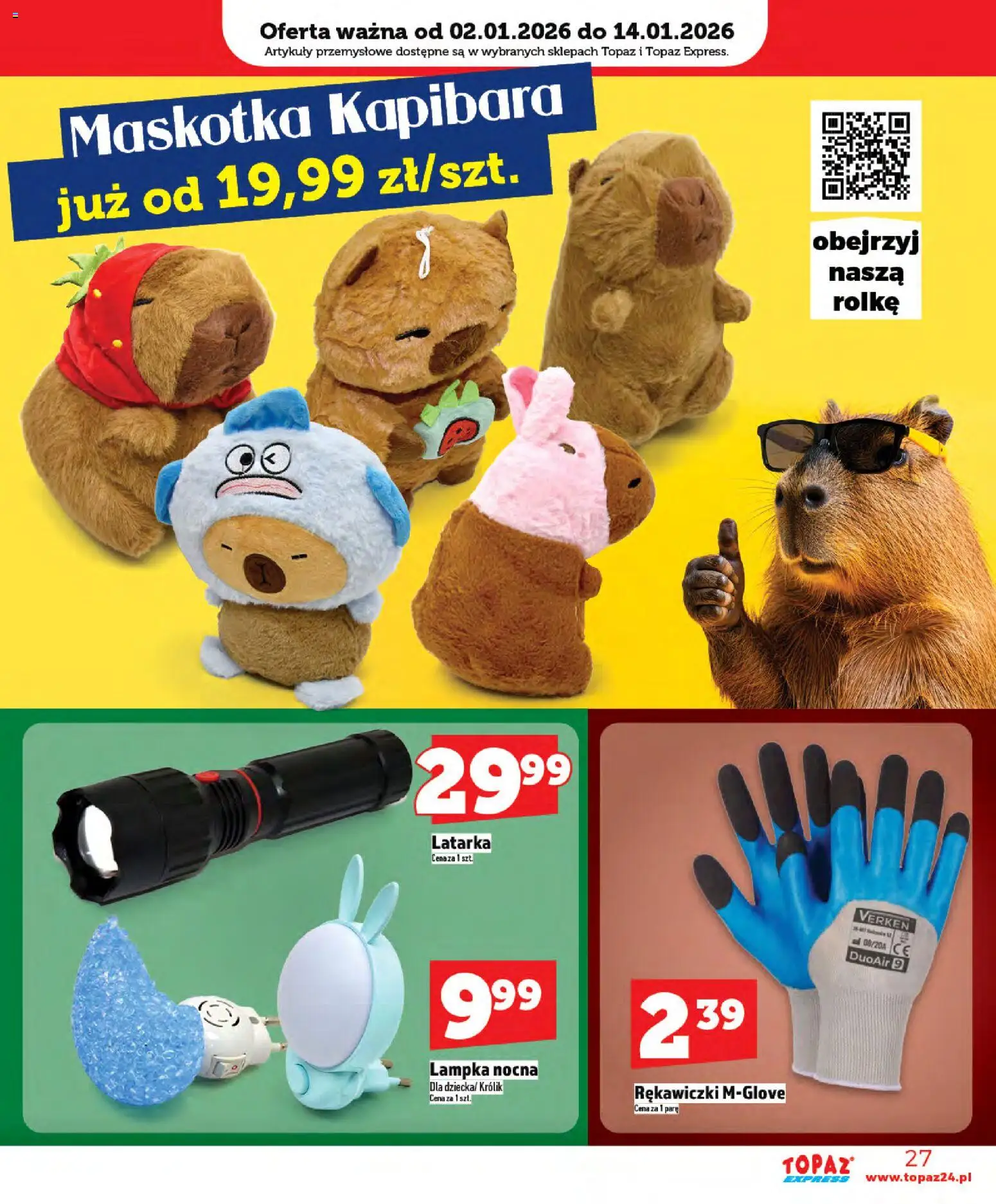 Topaz Gazetka - Express od 02.01.2026 | Strona: 27 | Produkty: Rękawiczki, Artykuły przemysłowe