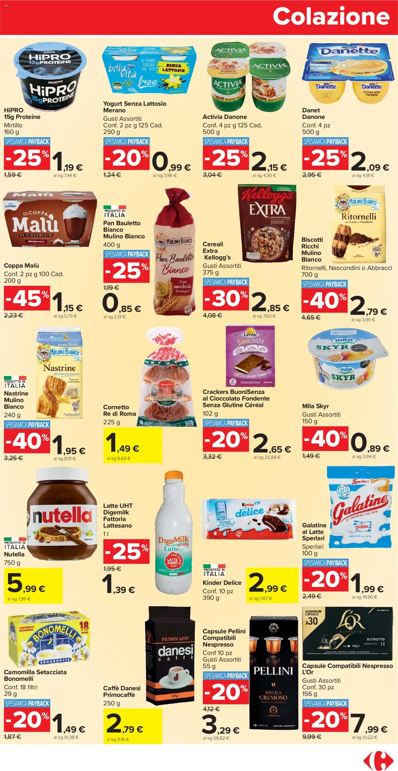 Volantino Carrefour del 04.11.2025 | Pagina: 11 | Prodotti: Yogurt senza lattosio, Yogurt, Latte, Nutella