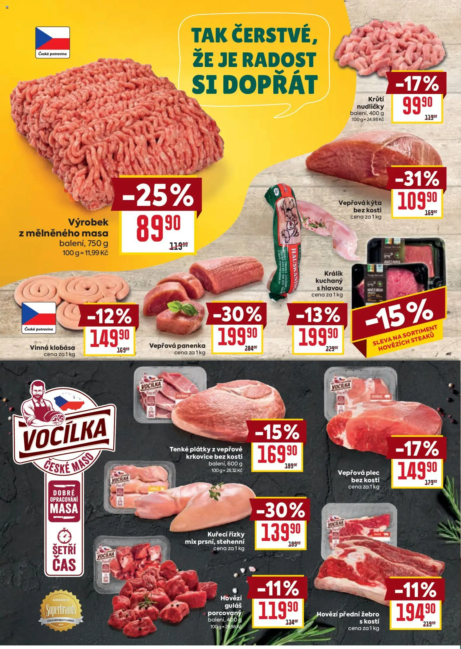 Billa Velký leták od 04.02.2026 | Strana: 8 | Produkty: Hovězí, Kuřecí řízky, Klobása, Kýta