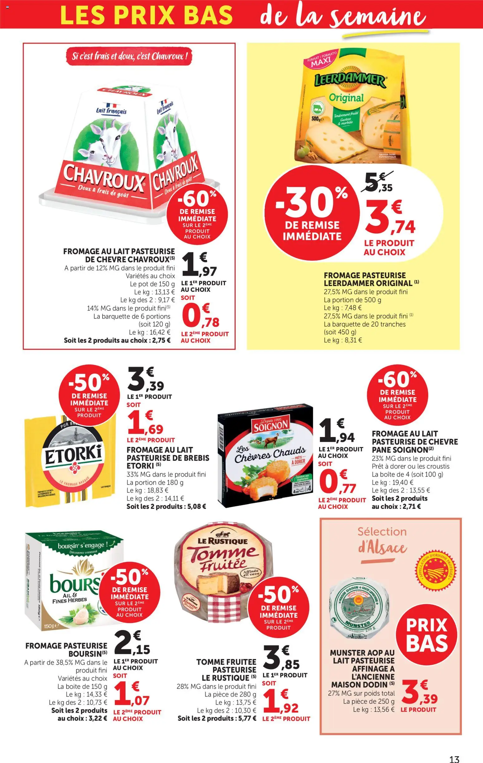 {H1} | Page: 13 | Produits: Poids, Ail, Lait, Fromage