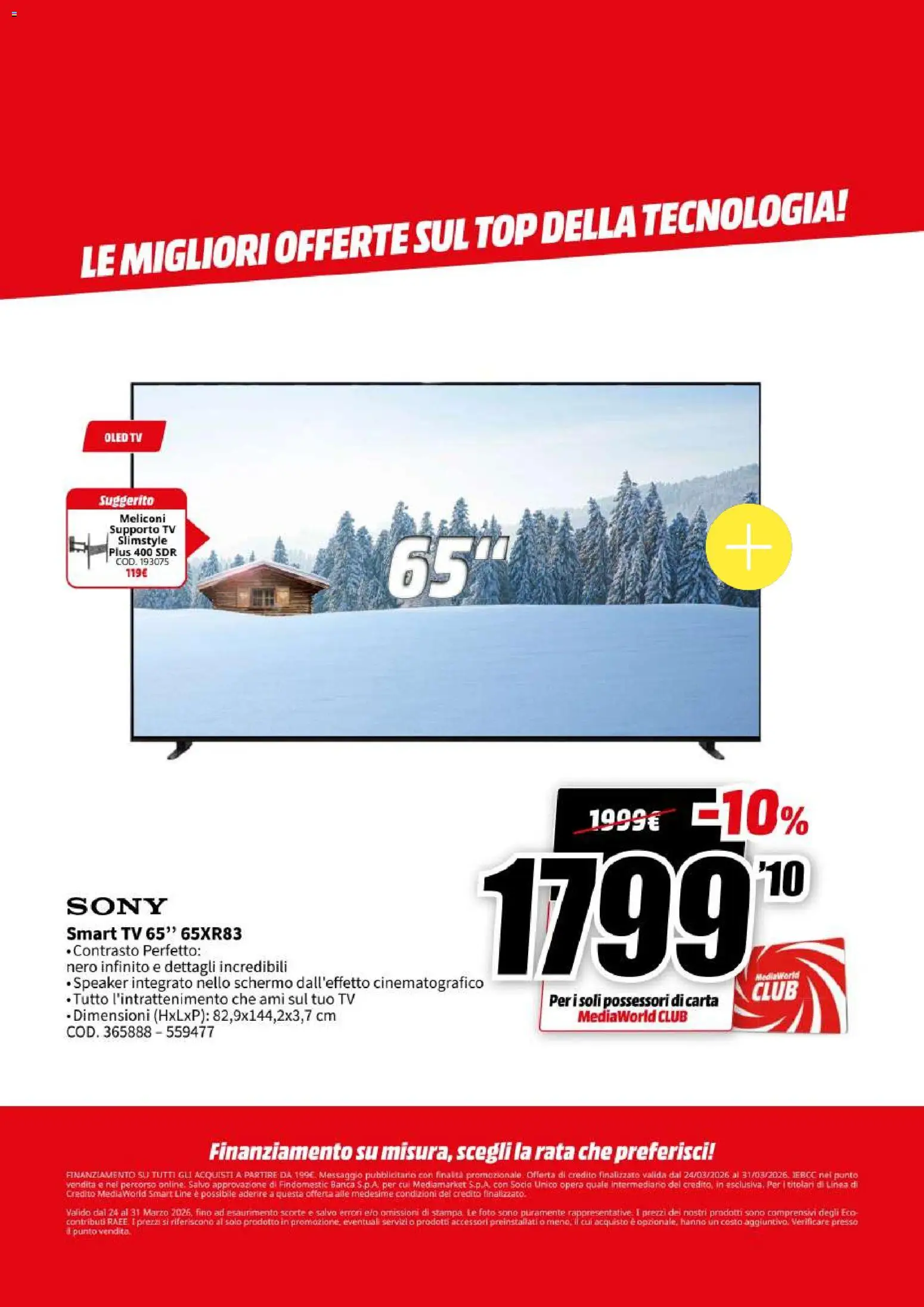 Volantino Media World del 24.03.2026 | Pagina: 3 | Prodotti: Schermo, smart TV, TV, Speaker