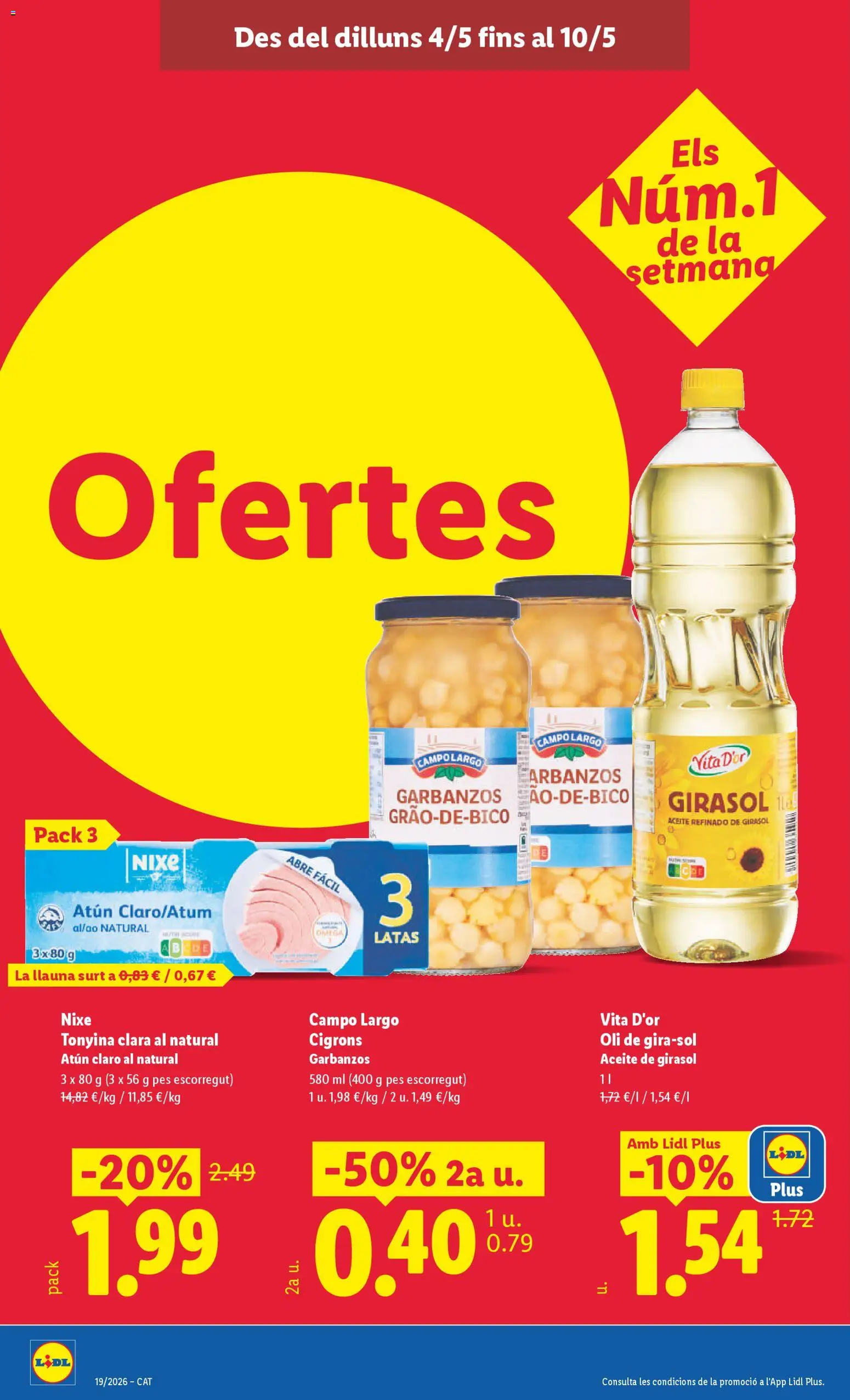 Lidl folleto │ válido desde el 04.05.2026 | Página: 12 | Productos: Aceite, Aceite de girasol, Atún claro