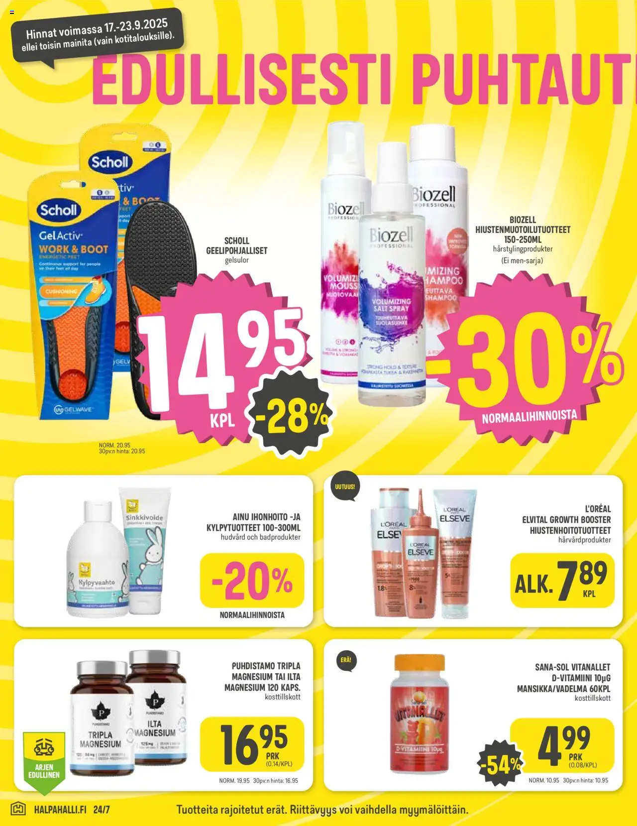 Halpa Halli tarjoukset – voimassa 17.09.2025 alkaen | Sivu: 6 | Tuotteet: Shampoo, Kylpyvaahto, Voi