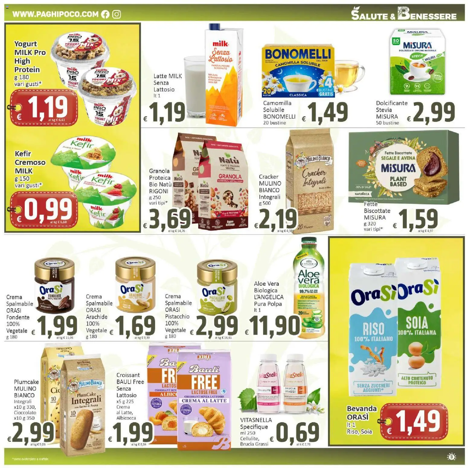 Volantino Paghi Poco del 16.04.2026 | Pagina: 3 | Prodotti: Farina, Noci, Scaffale, Croissant