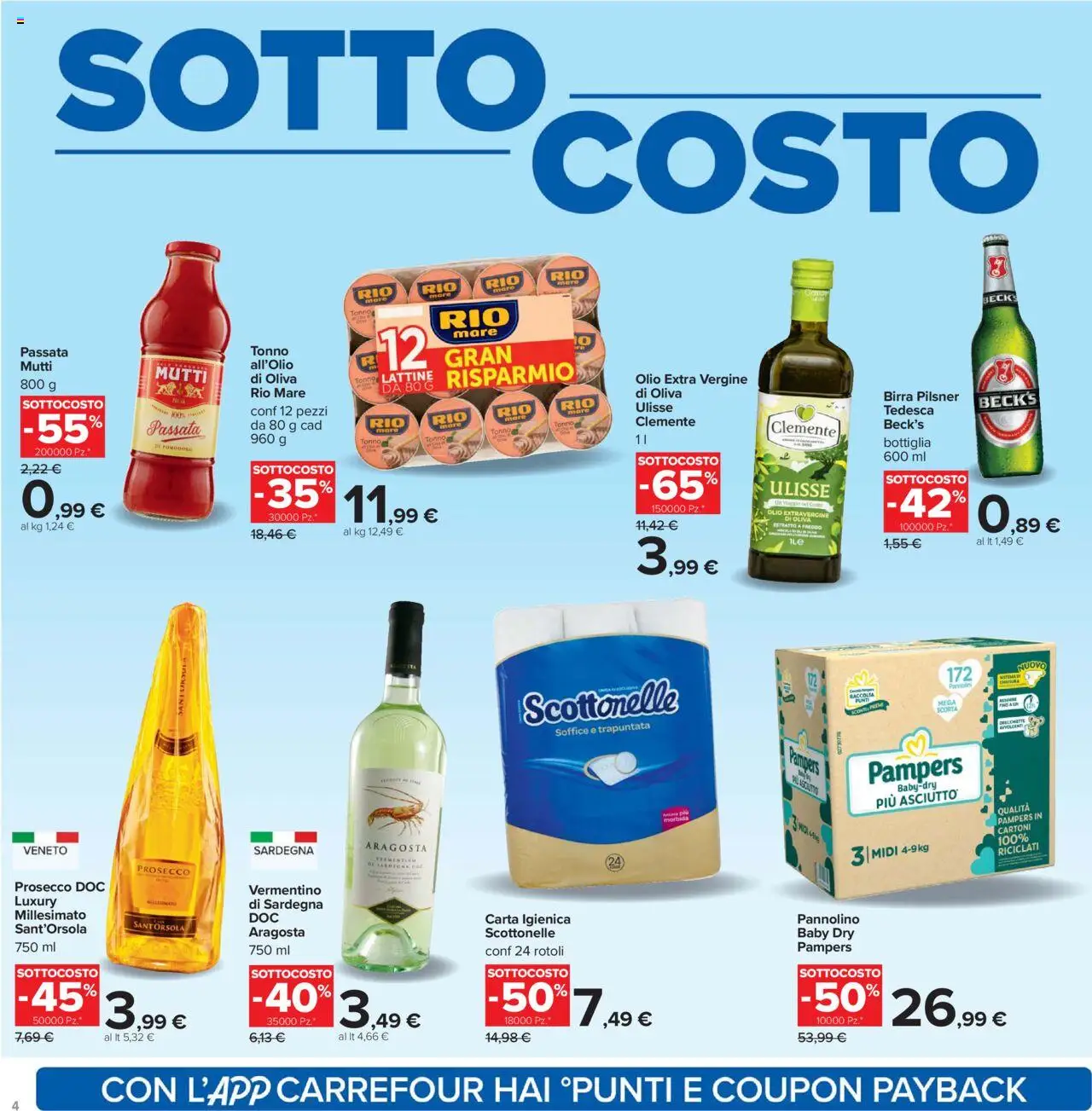 Volantino Carrefour del 05.09.2025 | Pagina: 4 | Prodotti: Olio, Tonno, Mutti, Bottiglia