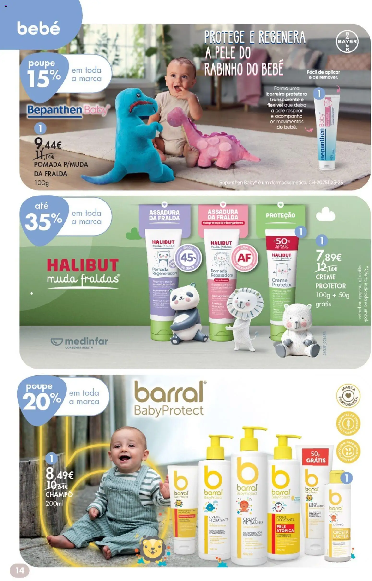 Pingo Doce - Bem Estar Primavera Lojas │ válido de 07.04.2026 | Página: 14 | Produtos: Fraldas, Pomada, Banho, Creme