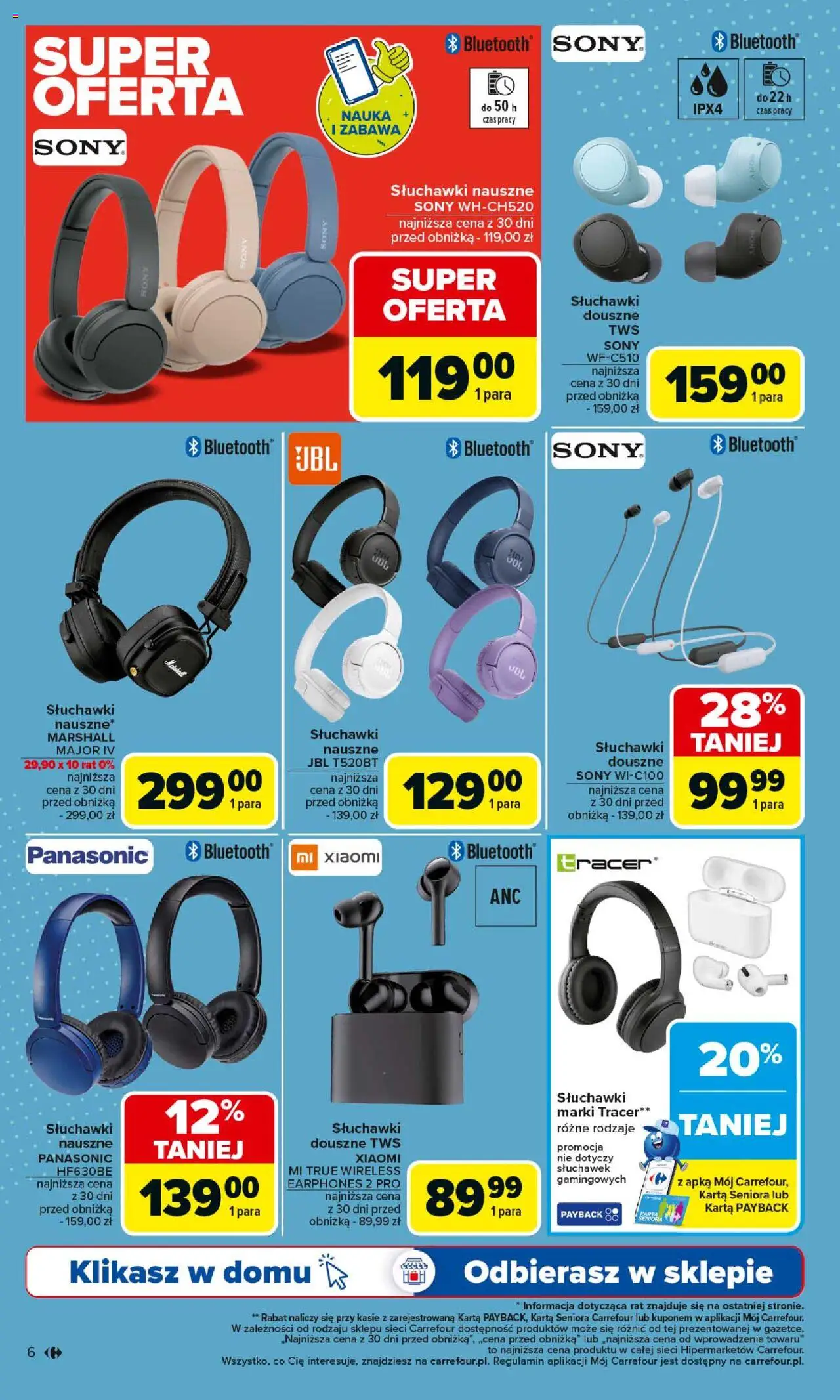 Carrefour Gazetka - Multimedia od 18.08.2025 | Strona: 6 | Produkty: Karta, Słuchawki