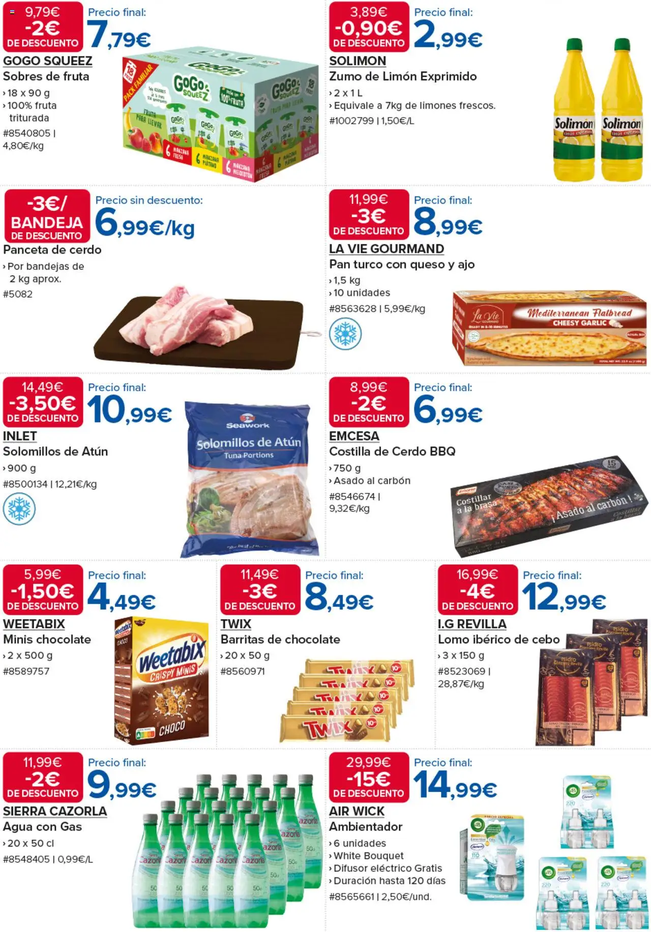 Costco catálogo │ válido desde el 14.08.2025 | Página: 3 | Productos: Queso, Cerdo, Agua con gas, Costilla de cerdo