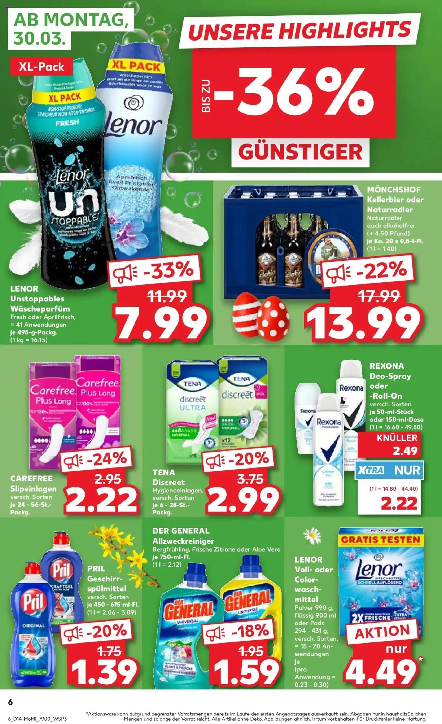 Kaufland Prospekt Andernach	 – gültig ab 30.03.2026 | Seite: 6 | Produkte: Lenor, Deodorant, Deospray, Pril