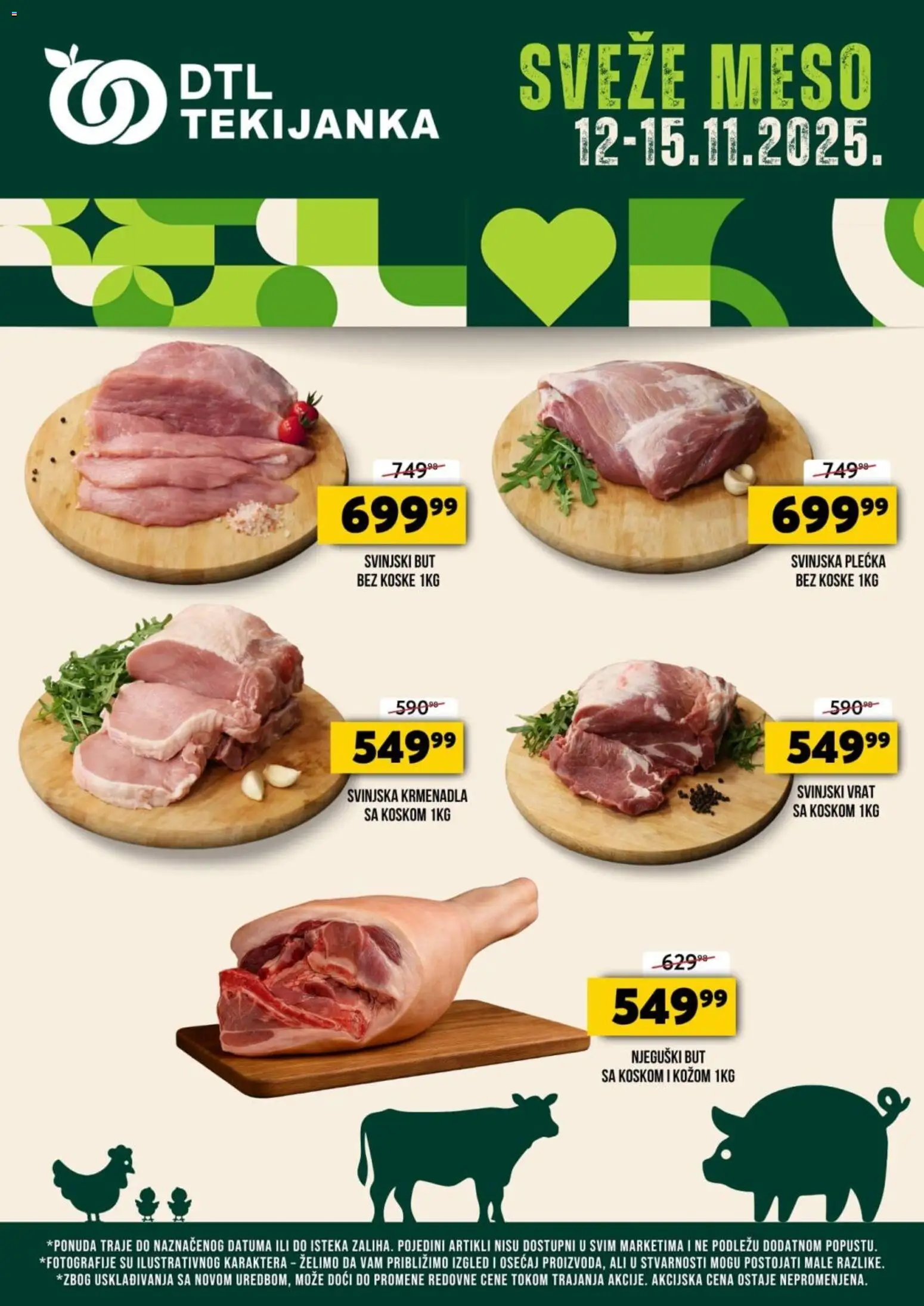 Tekijanka katalog - važi od 12.11.2025 | Strana: 1 | Proizvode: Svinjski vrat, Krmenadla, Svinjski but, Svinjska plećka