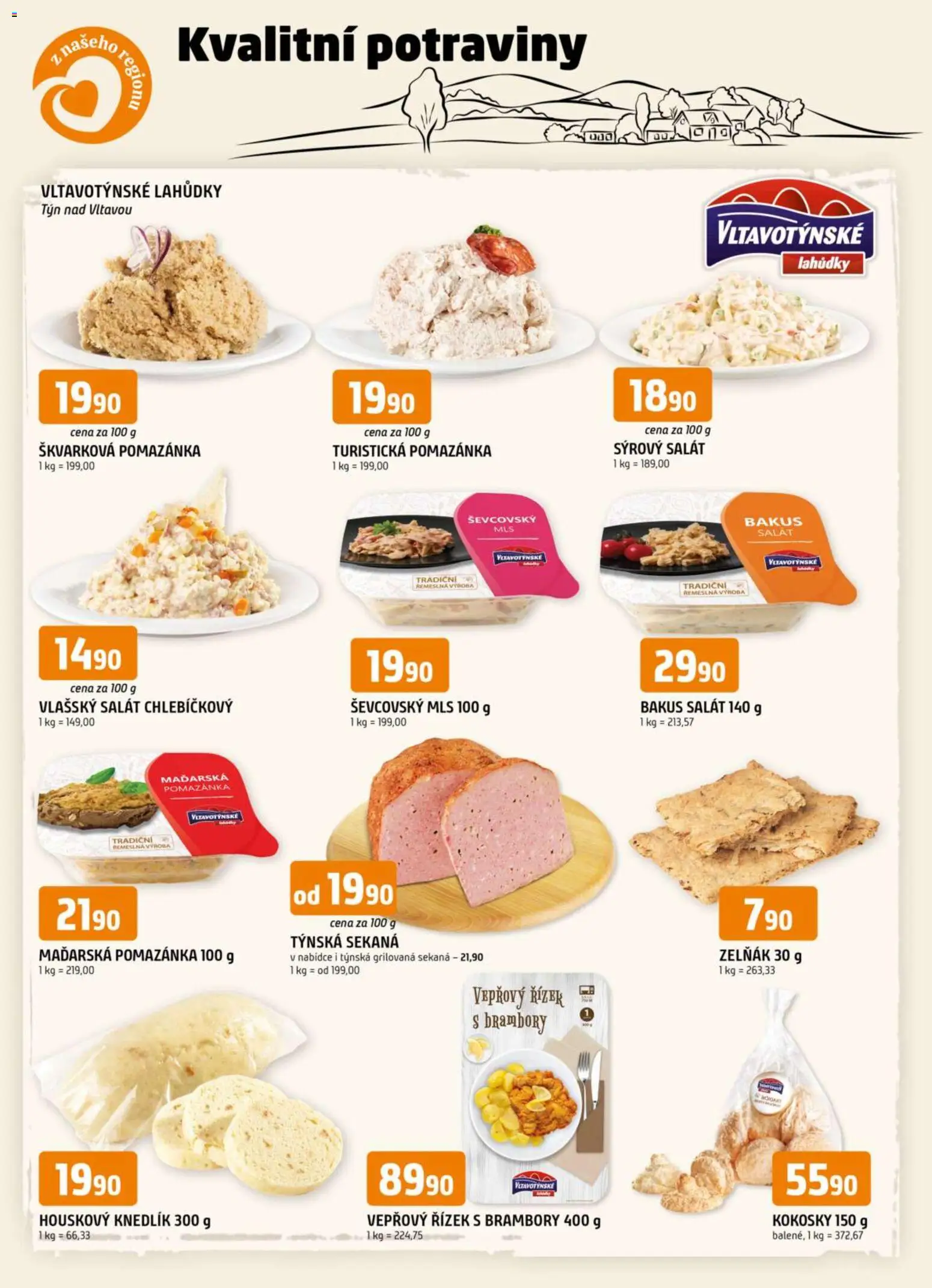 Trefa leták od 25.03.2026 | Strana: 6 | Produkty: Sekaná, Brambory, Kokosky, Pomazánka