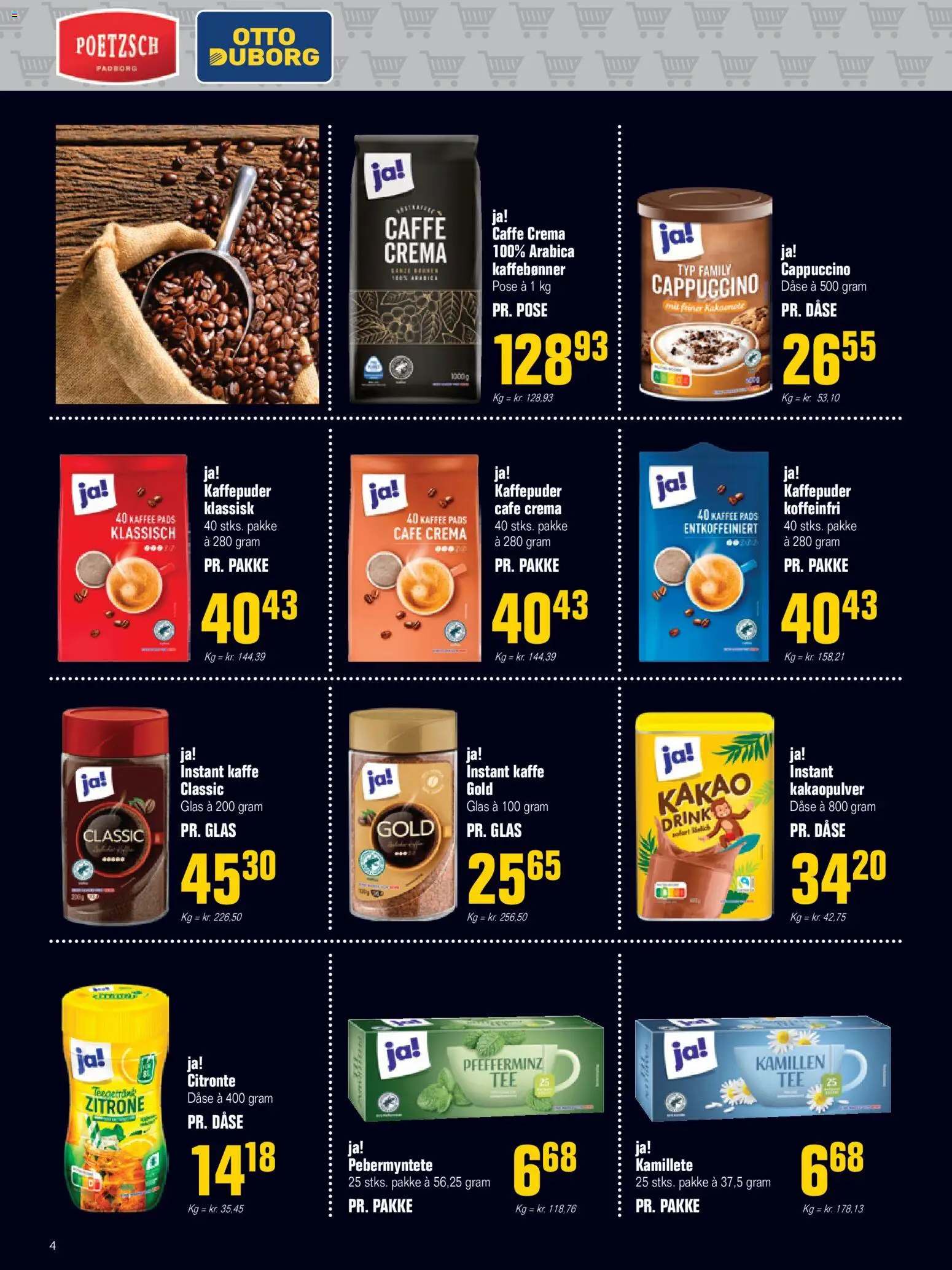 Poetzsch Padborg tilbudsavis – gyldig fra 30.10.2025 | Side: 4 | Produkter: Kaffe, Kakao, Instant Kaffe, Kakaopulver