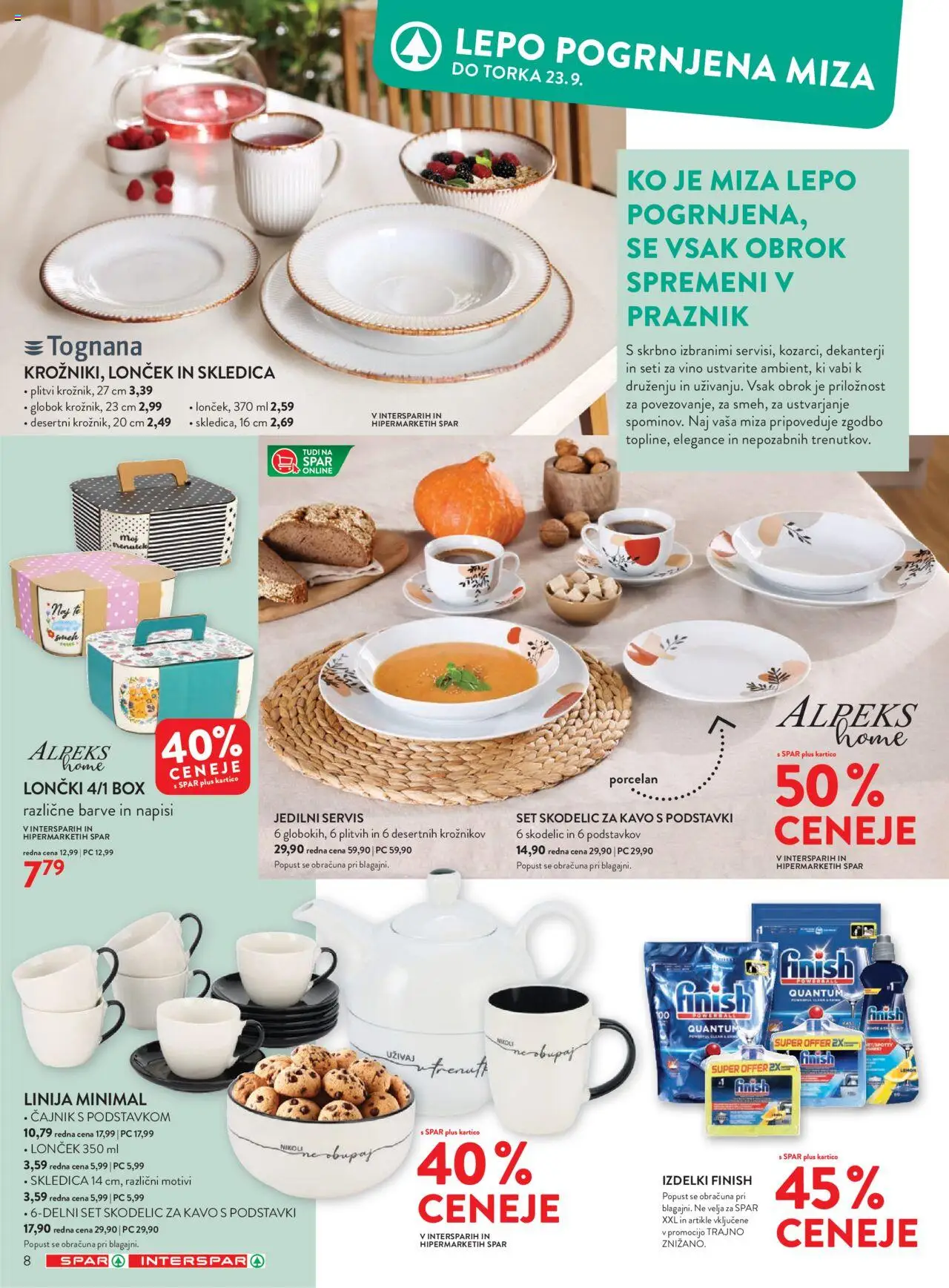 Novi Spar katalog ponudbe – veljaven od 10.09.2025 | Stran: 8 | Izdelki: Cajnik, Miza, Vino