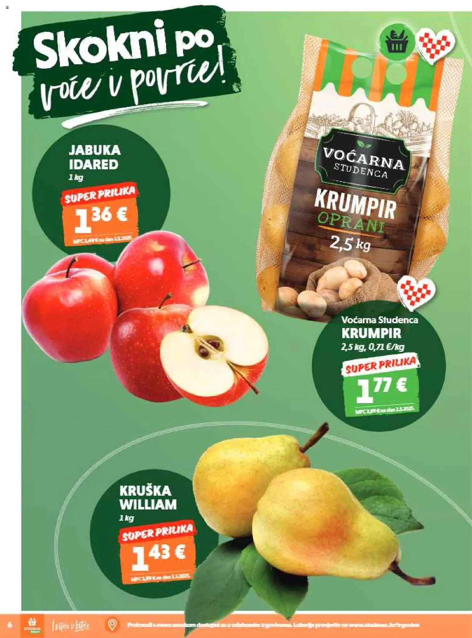 Studenac katalog | vrijedi od 07.01.2026 | Stranica: 6 | Proizvodi: Krumpir, Kruška, Jabuka