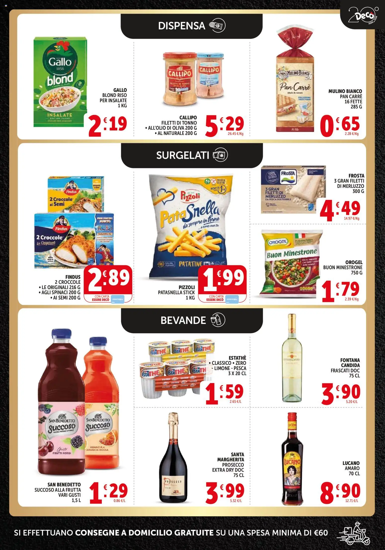 Volantino Decò del 21.04.2026 | Pagina: 5 | Prodotti: Prosecco, Tonno, Arancia, Amaro