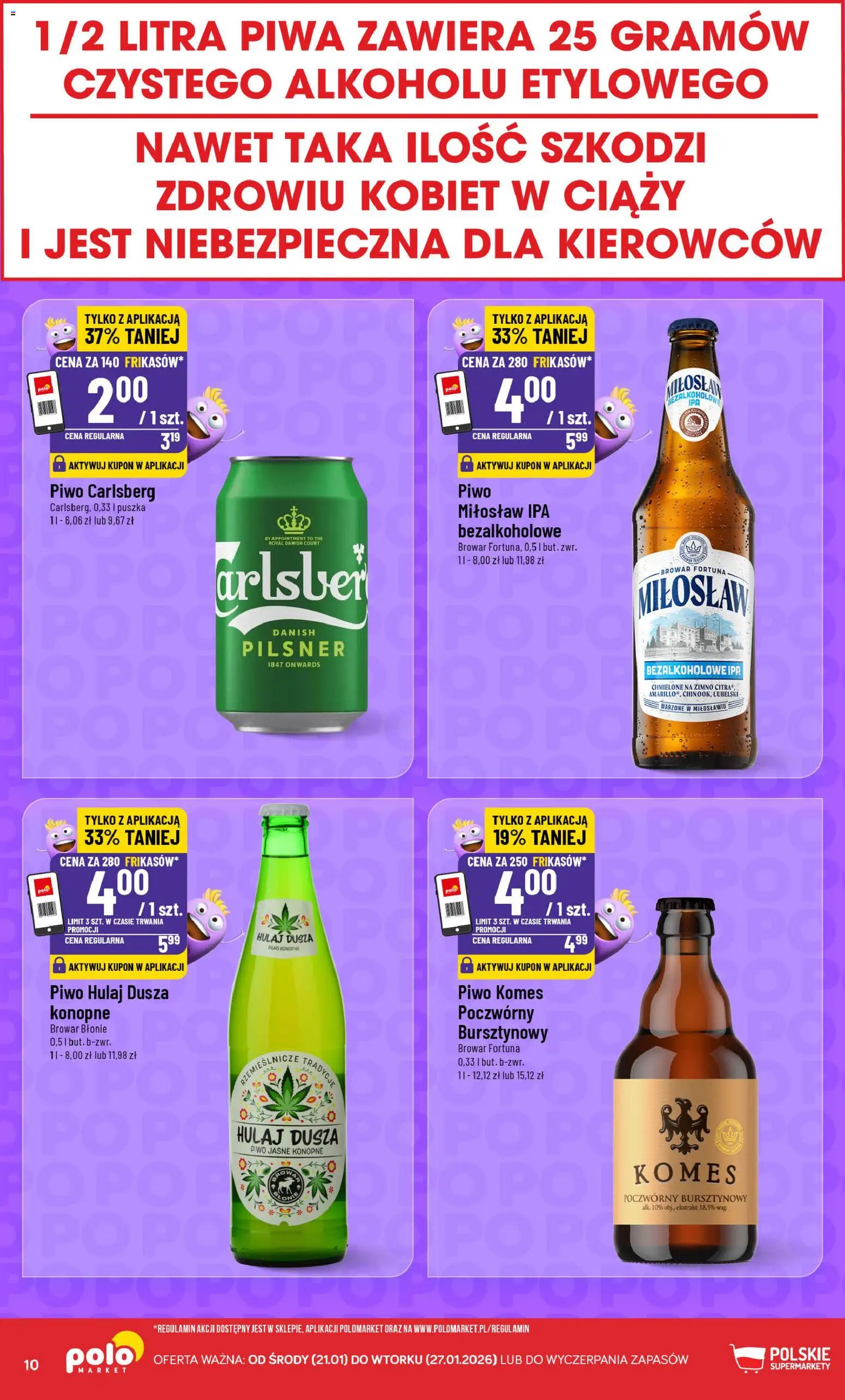 POLOmarket Gazetka - Frikasowe Hity od 21.01.2026 | Strona: 10 | Produkty: Piwo konopne, Piwo Carlsberg, Piwo