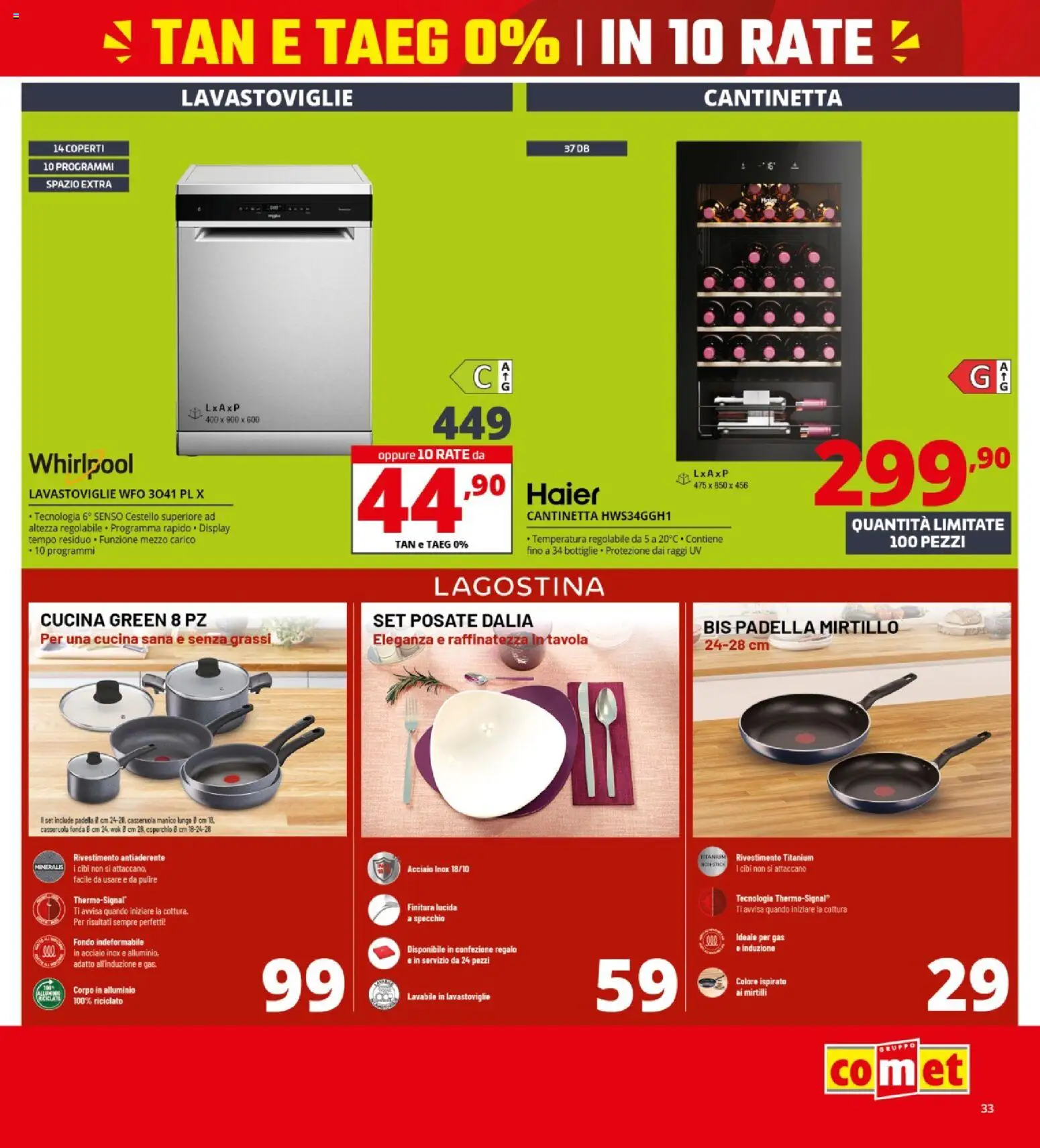 Volantino Comet del 19.02.2026 | Pagina: 33 | Prodotti: Mirtilli, Padella, Casseruola, Alluminio