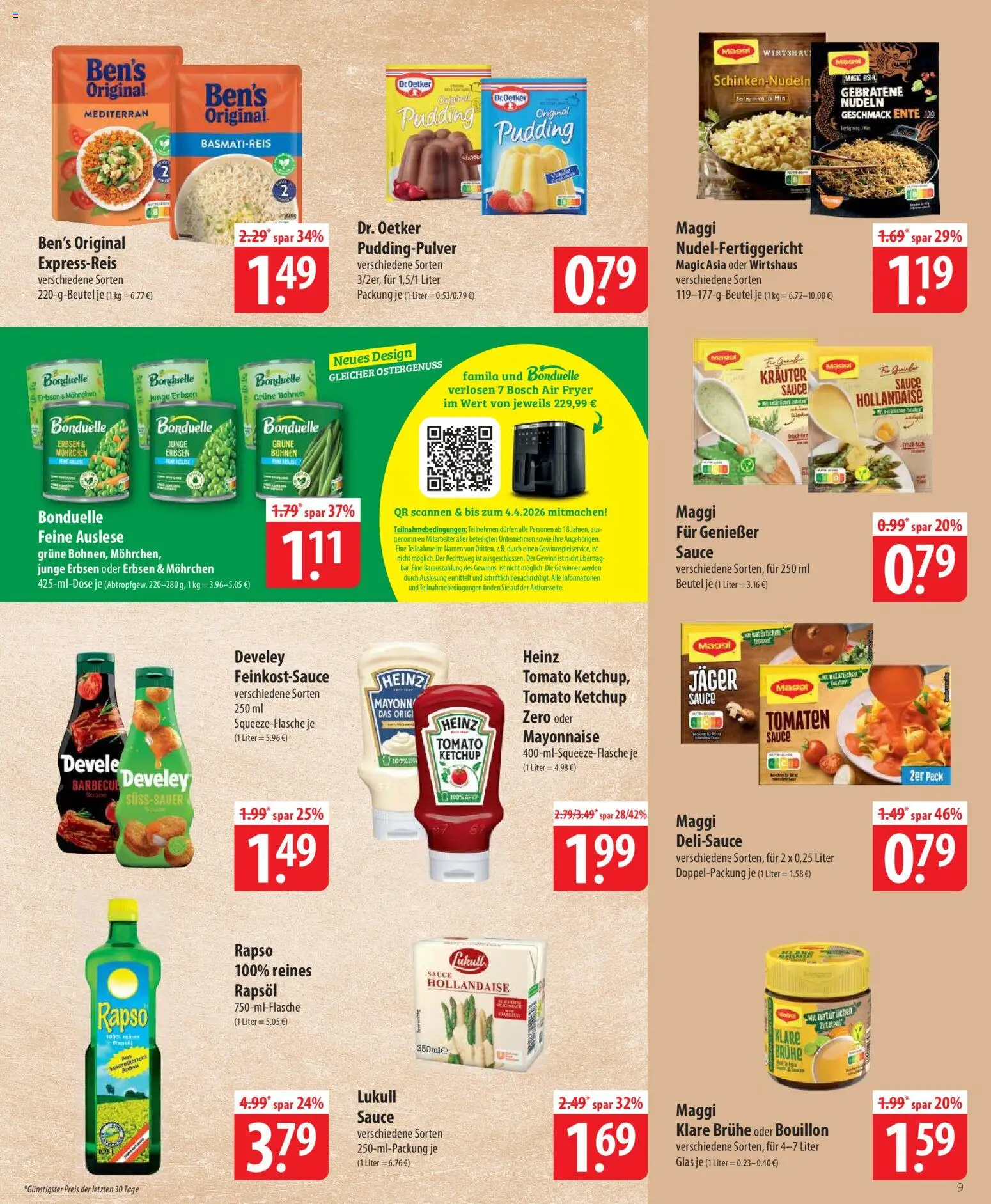 Famila Prospekt 	 – gültig ab 23.03.2026 | Seite: 9 | Produkte: Basmatireis, Rapsöl, Mayonnaise, Ketchup