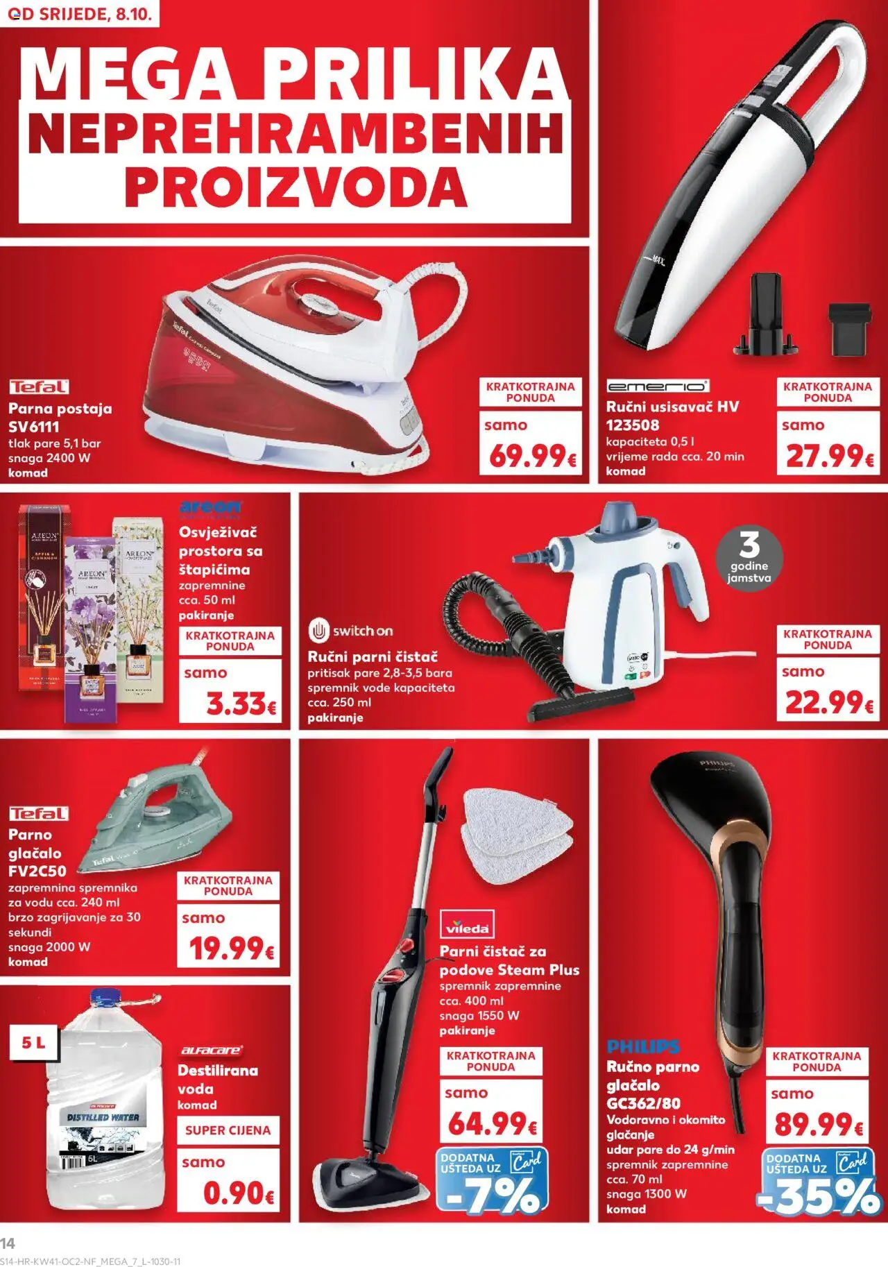 Kaufland katalog | vrijedi od 08.10.2025 | Stranica: 14 | Proizvodi: Parna postaja, Mop, Osvježivač prostora, Parni čistač
