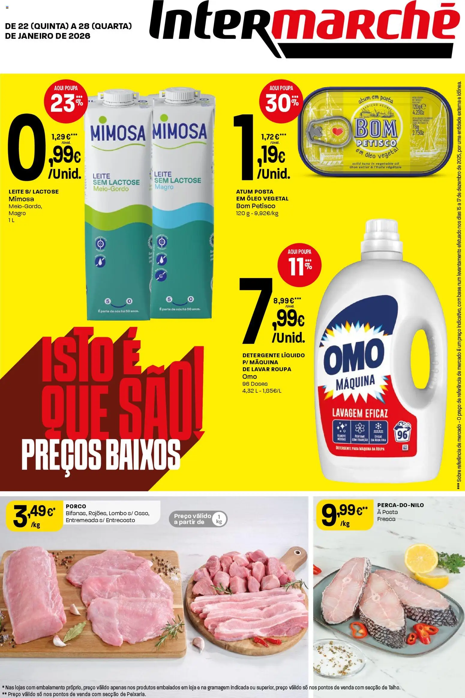 Intermarché Folheto Contact │ válido de 22.01.2026 | Página: 1 | Produtos: Máquina de lavar, Perfume, Base, Sal