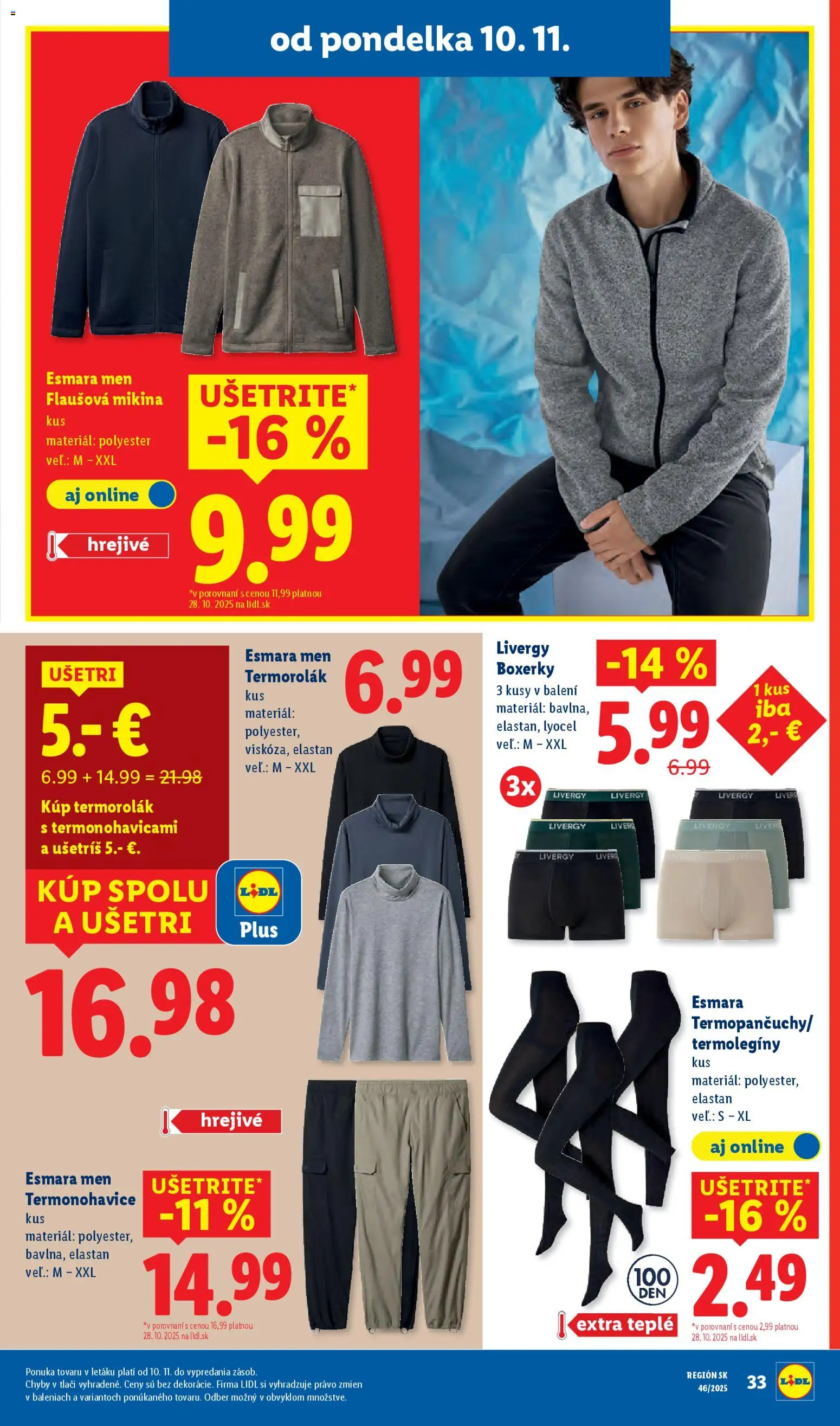 Nové Lidl akcie – leták je platný od 13.11.2025 | Strana: 93 | Produkty: Mikina, Boxerky