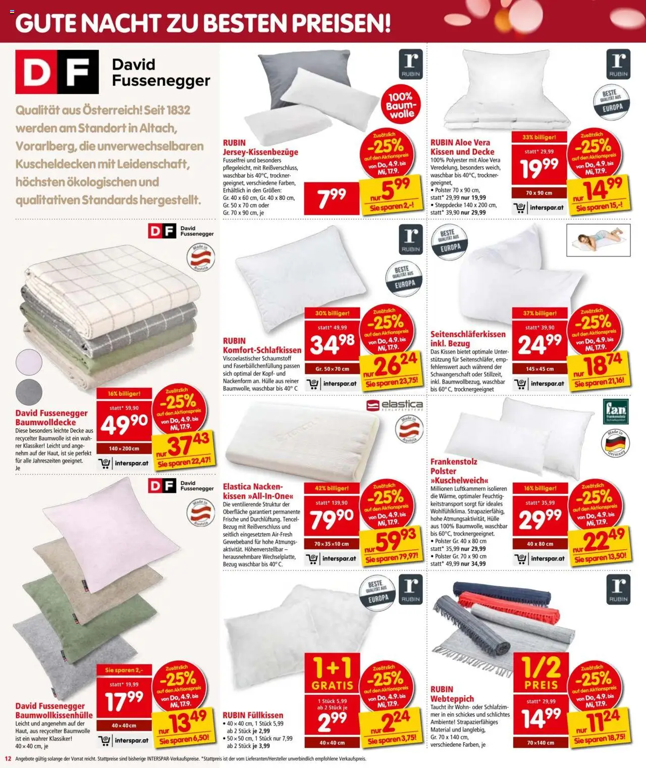 Interspar Flugblatt gültig ab 04.09.2025 | Seite: 12 | Produkte: Hülle, Trockner, Kissen, Decke