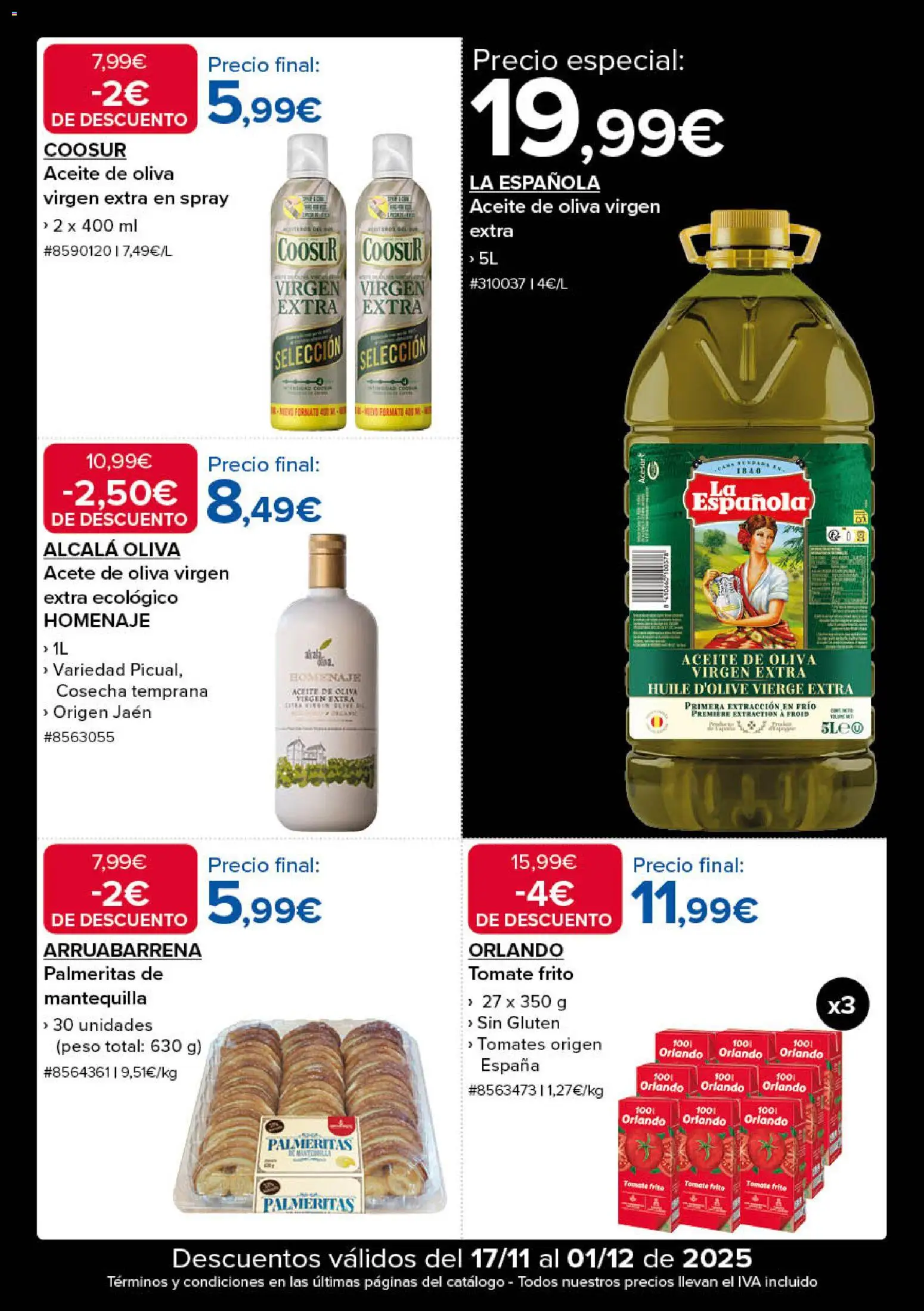 Costco Black Friday │ válido desde el 17.11.2025 | Página: 23 | Productos: Tomates, Aceite de oliva, Peso, Συσκευή ροής