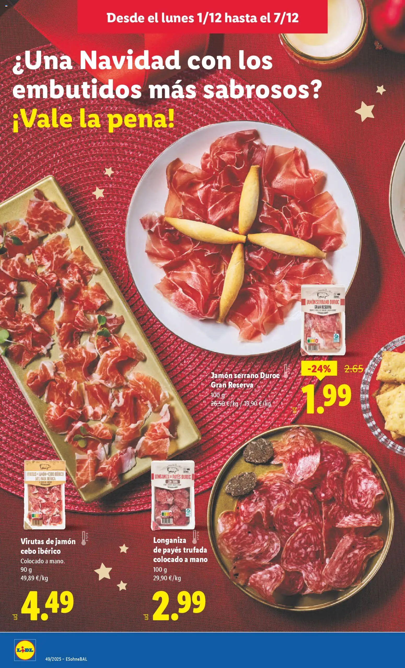 Lidl folleto │ válido desde el 01.12.2025 | Página: 14 | Productos: Jamón serrano, Jamón, Νυχτικό, Longaniza