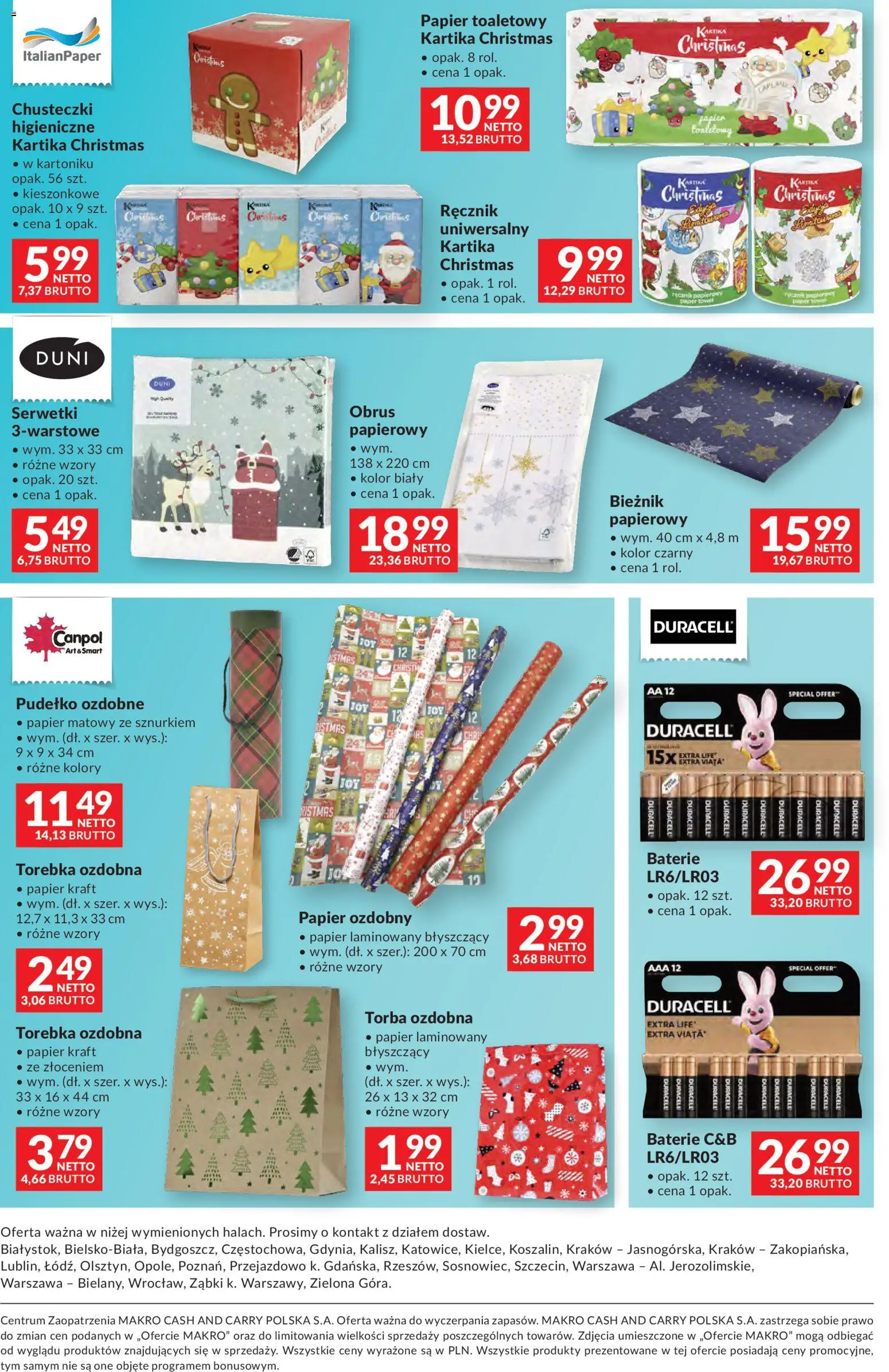 Makro Gazetka - Dystrybucja do sklepów od 11.11.2025 | Strona: 56 | Produkty: Torebka, Papier toaletowy, Baterie, Pudełko