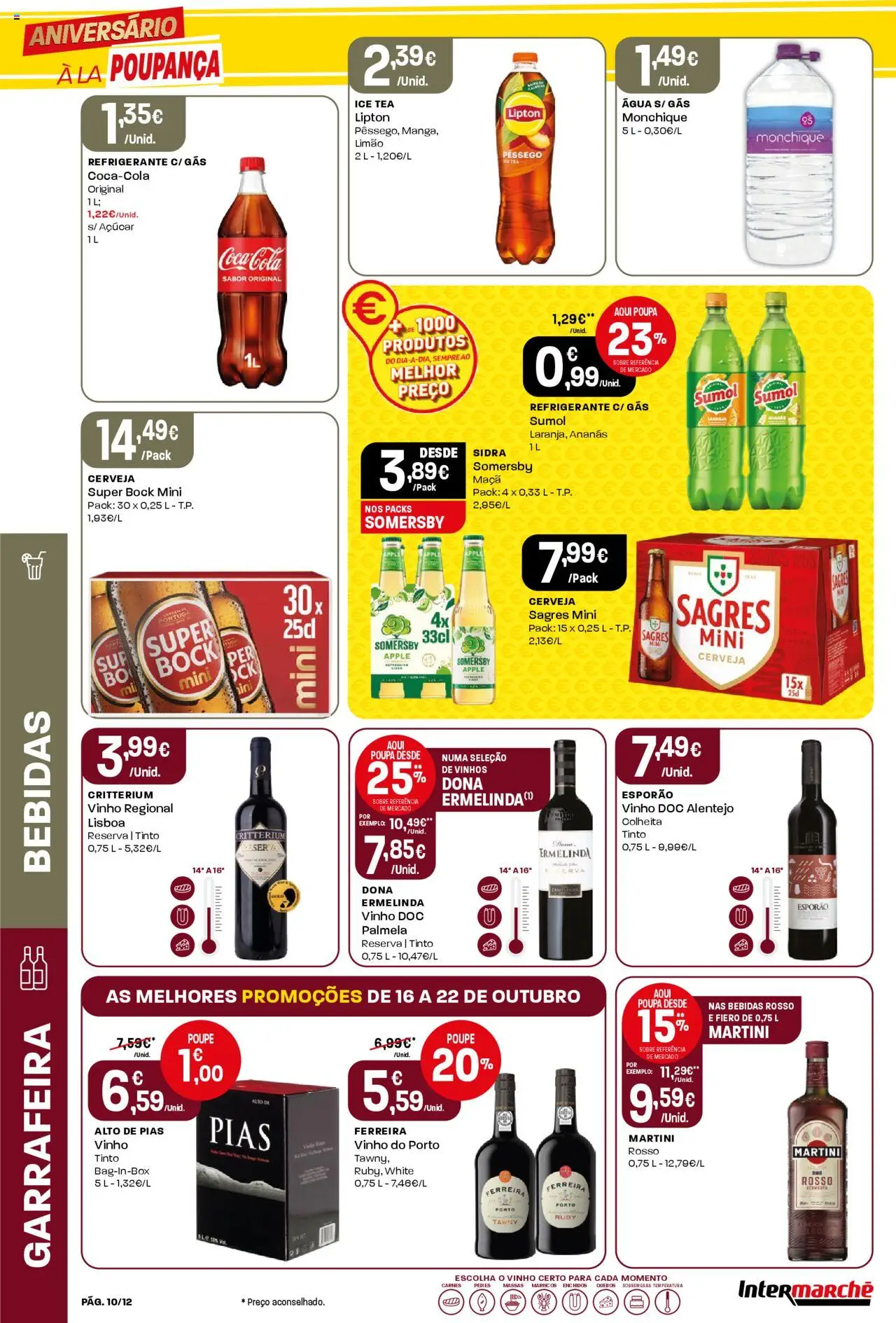 Intermarché Folheto Mini │ válido de 16.10.2025 | Página: 10 | Produtos: Refrigerante, Vinho, Cerveja, Somersby