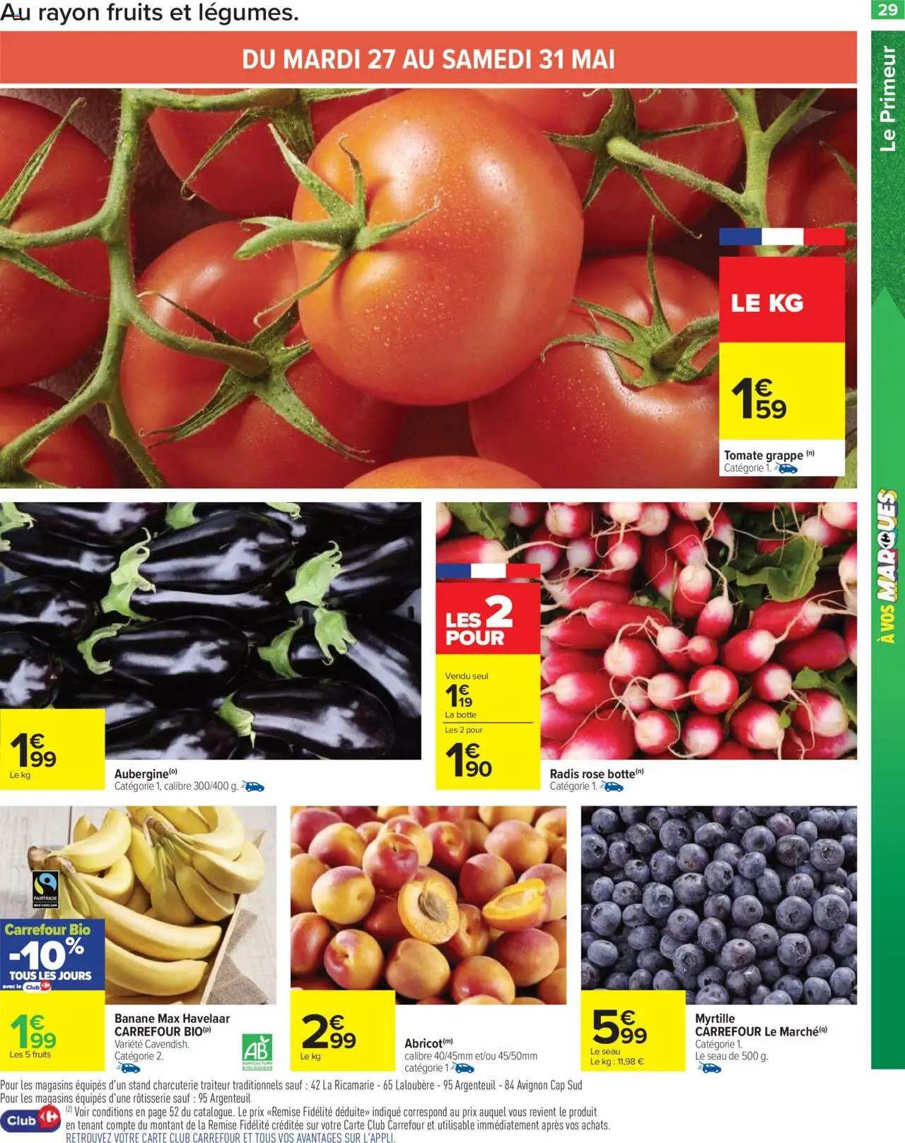  | Page: 31 | Produits: Abricot, Tomate grappe, Aubergine, Banane
