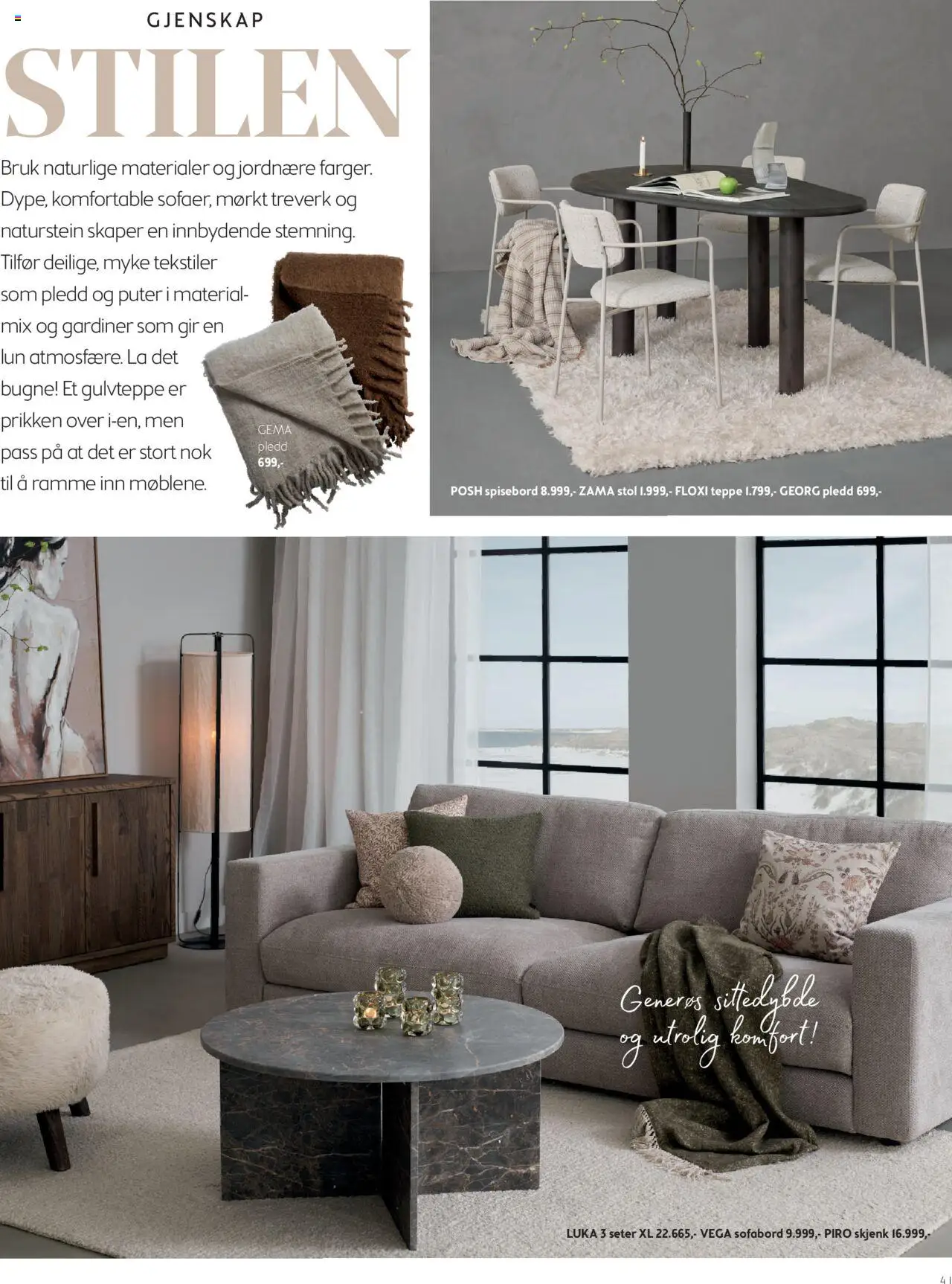  | Side: 41 | Produkter: Pledd, Gardiner, Spisebord, Stol
