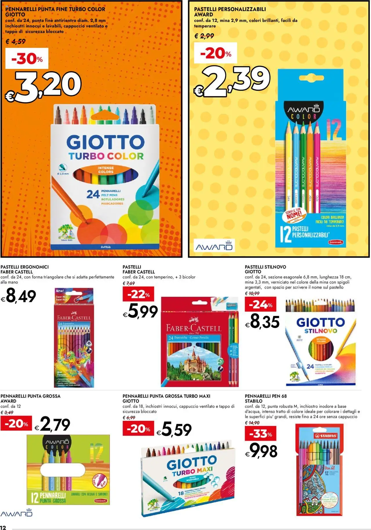 Volantino bennet del 31.07.2025 | Pagina: 12 | Prodotti: Sapone, Cappuccio, Pennarelli, Pastelli